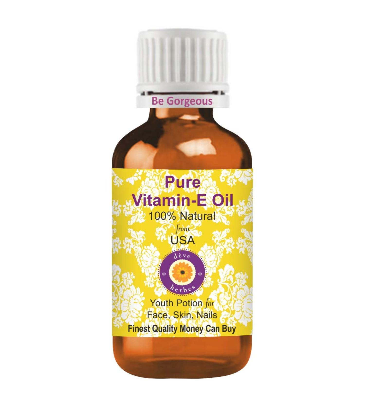 Deve Herbes Pure Vitamin E Oil - Premium Therapeutic Grade for Hair & Skin - 30ml (1.01 oz) - Ideal for Aromatherapy - Buy Online on SooperMarket.com