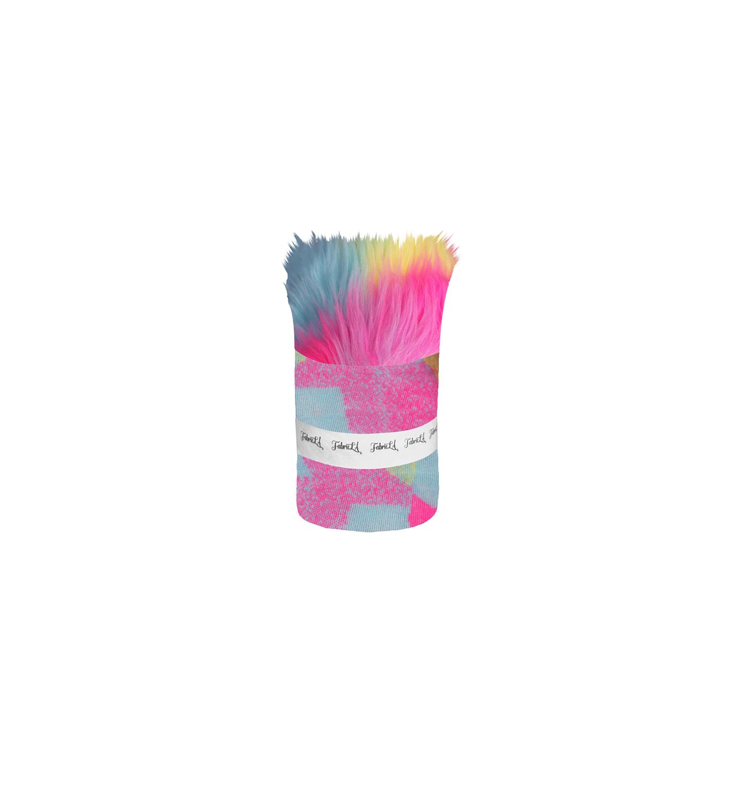 FabricLA Shaggy Faux Fur Roll - 4 X 60 Inches Trim Fur Rolls - Pastel Patch - DIY Crafts, Costume Design, Decoration - Buy Online on SooperMarket.com