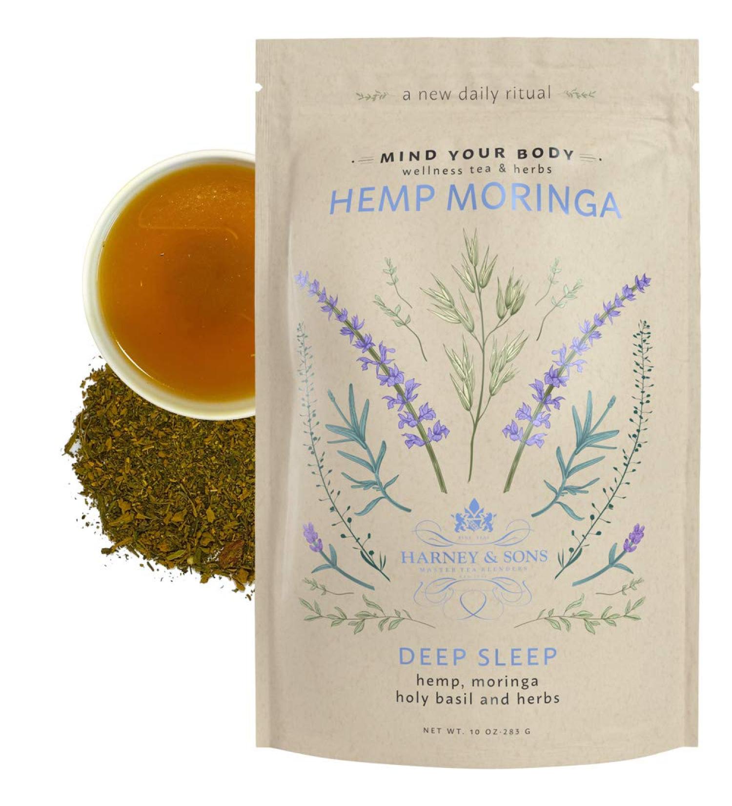 Harney & Sons Hemp Moringa Deep Sleep Tea 10 oz - Natural Relaxation Herbal Blend - Buy Online on SooperMarket.com
