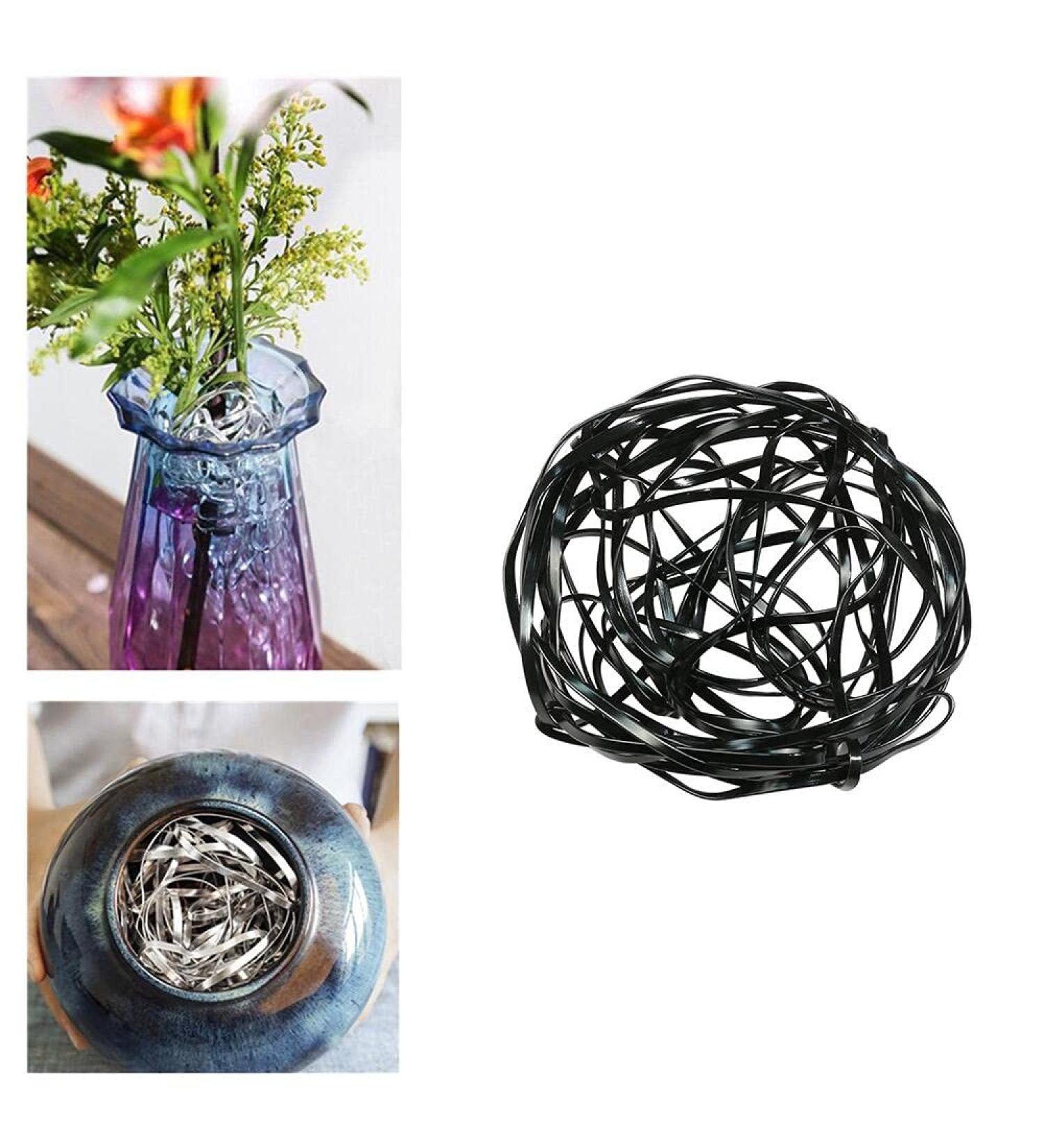 Eggone DIY Flower Frog Floral Cage Vase Filler - Twistable Ikebana Arrangement Tool for Home Decor (Black) - Buy Online on SooperMarket.com