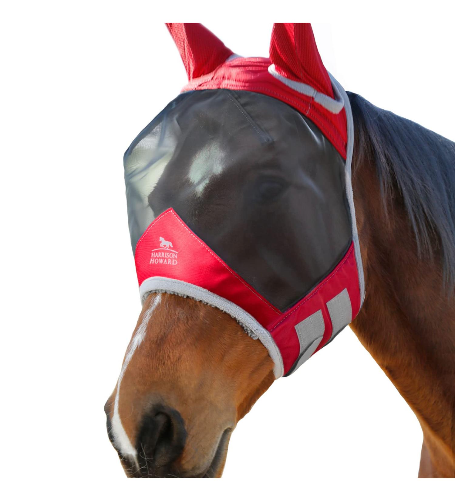 Harrison Howard CareMaster Pro Luminous Fine Mesh UV-Proof Fly Mask - Ruby (Small Pony) - Buy Online on SooperMarket.com