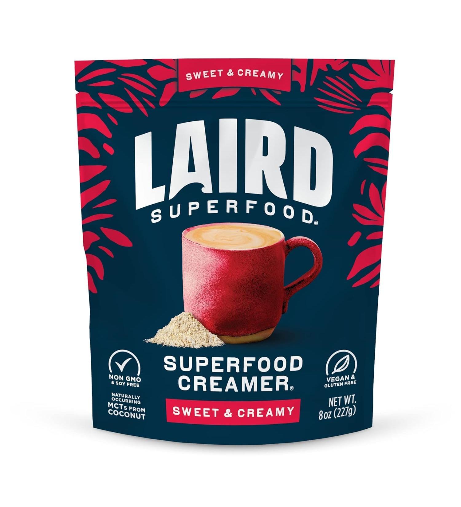 Laird's Superfood Non-Dairy Superfood Creamer - Coconut Powder Coffee Creamer - Sweet & Creamy - Gluten Free Non-GMO Vegan - 227g - Buy Online on SooperMarket.com