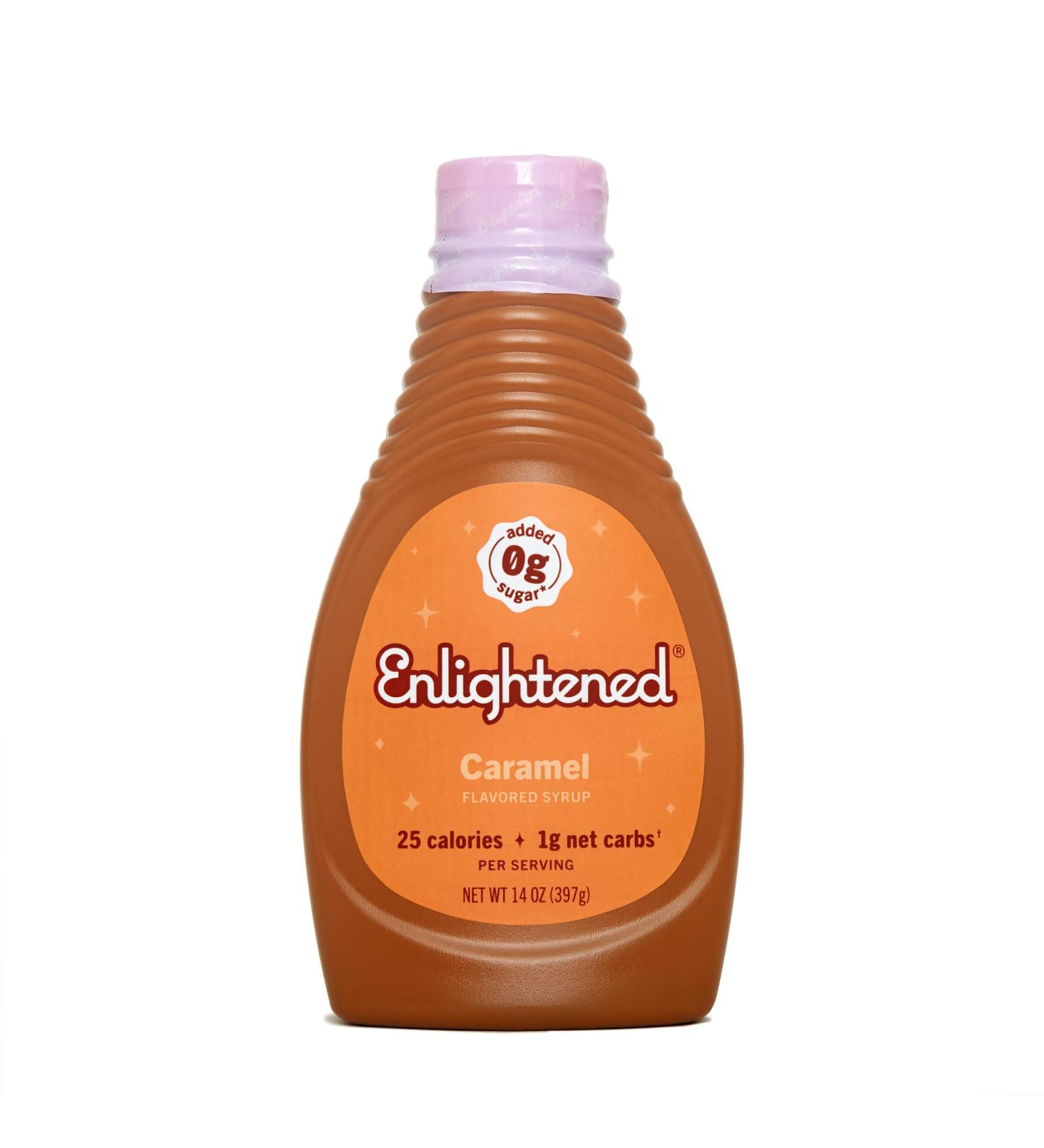Enlightened Keto Caramel Syrup: Sugar-Free, Gluten-Free, Vegan, Kosher - 25 Calories, 1 Net Carb - Perfect Syrup for Ice Cream, Coffee, Pancakes - 15 oz (Pack of 1) - Buy Online on SooperMarket.com