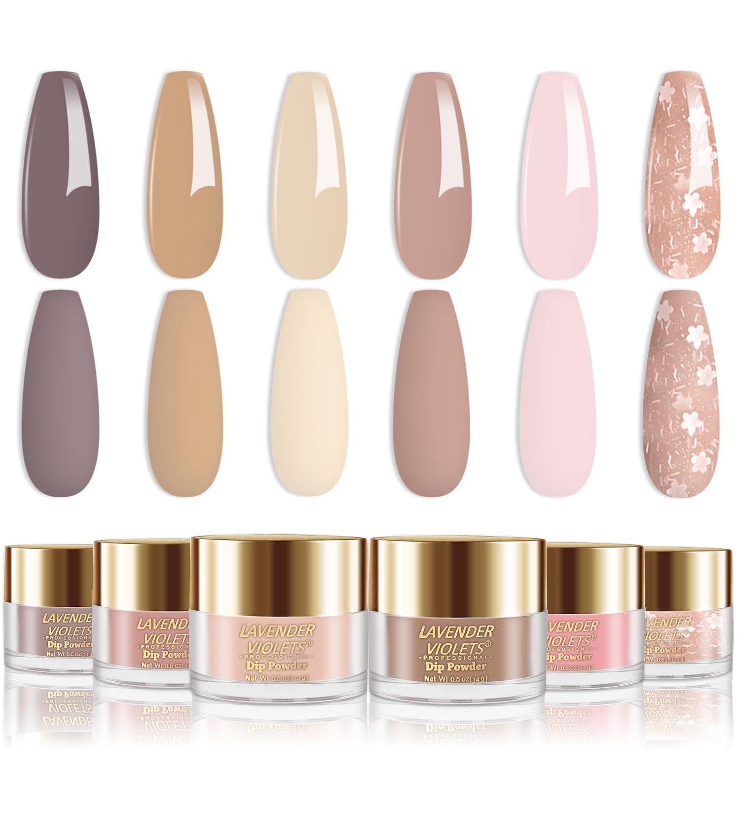 Lavender Violets 14g x 6 Colors Dip Powder Set for Nude Pink Cream Beige Nail Art - J204 - Buy Online on SooperMarket.com