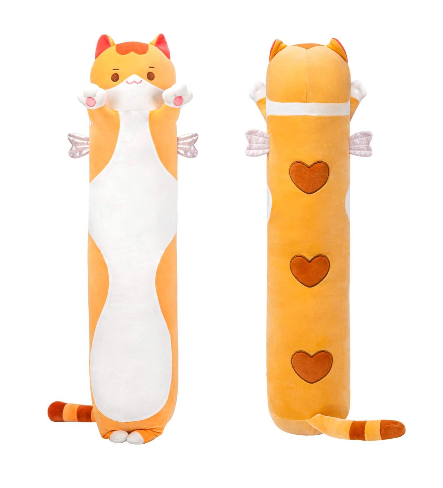 Mewaii 44in Long Cat Plush Pillow - Cute Kitty Stuffed Animal Squishy Toy for Kids (Orange) | Soft Hugging & Sleeping Pillow, 44inch/110cm - Buy Online on SooperMarket.com
