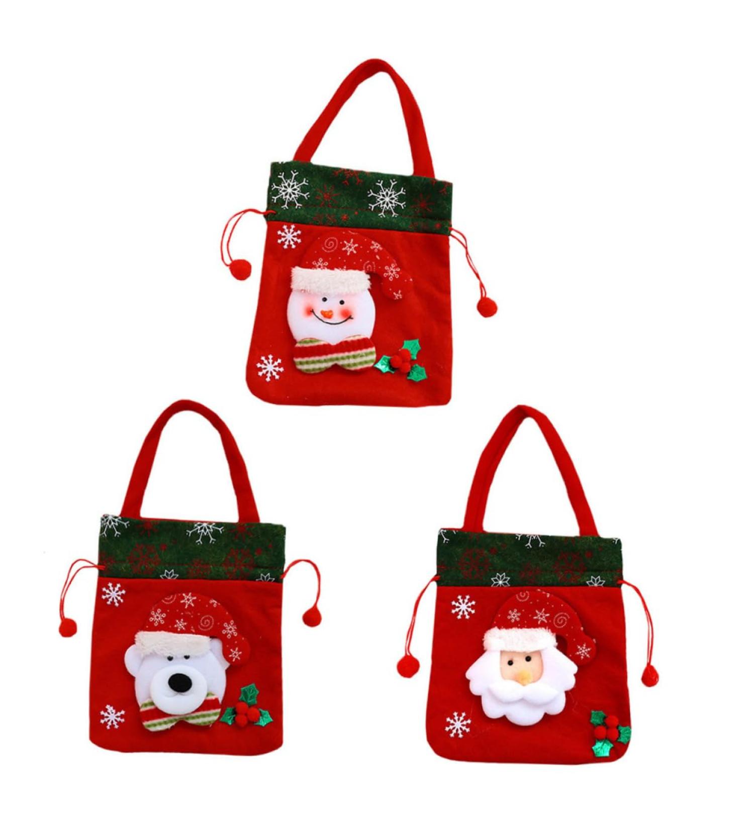 Anneome Pouch 3pcs Christmas Bag Candy Bags Christmas Tree Hanging Ornament Doll Wrapping Bags Drawstring Bag - Buy Online on SooperMarket.com