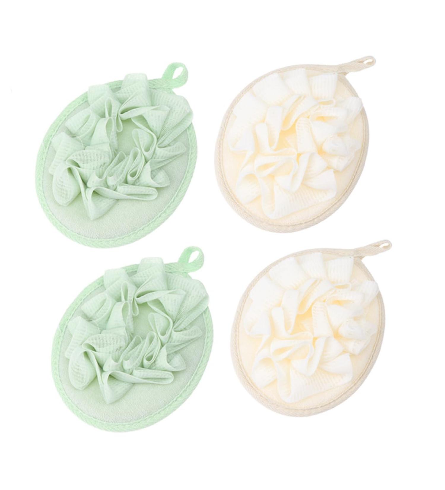 NOLITOY 4pcs Pure Flower Bath Ball Shower Sponges | Premium Mesh Loofah for Luxurious Bathing | Soft & Effective Bubble Maker Spa Experience - Buy Online on SooperMarket.com