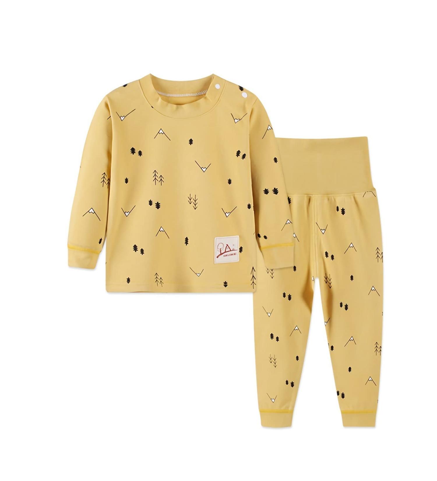 YANWANG 100% Cotton Baby Pajamas Set | Long Sleeve Sleepwear (1-2 Years) Yellow-Tree - Buy Online on SooperMarket.com