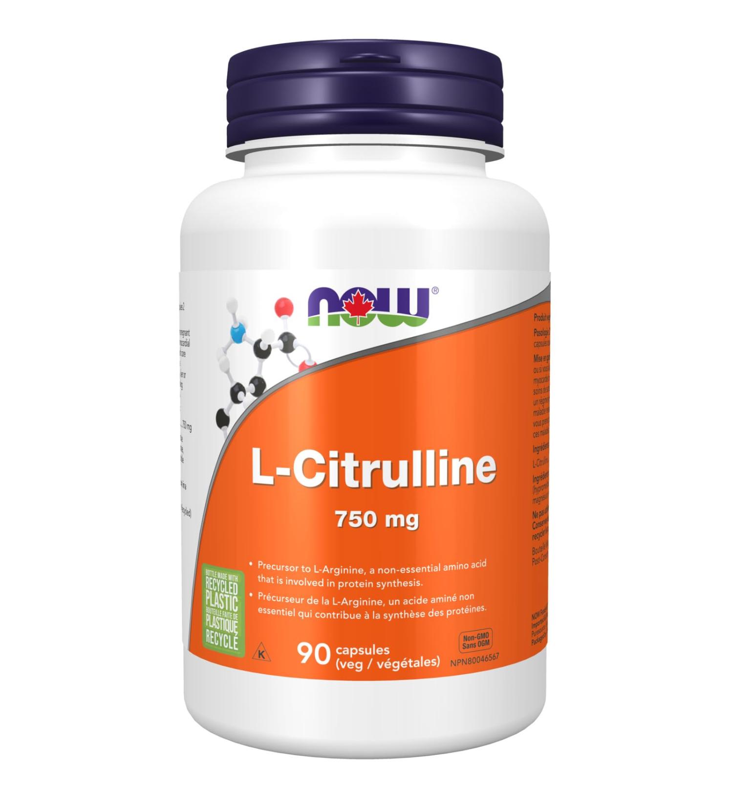 NOW Supplements L-Citrulline 750mg Capsules 90 Count - Buy Online on SooperMarket.com