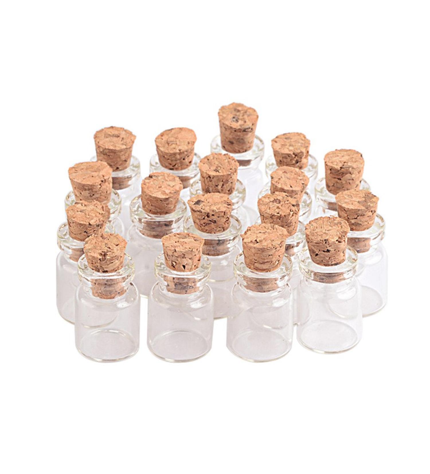 50pcs 0.5ml Glass Bottles with Cork - Mini Transparent Hanging Bottles for Essential Oils & Crafts - Buy Online on SooperMarket.com