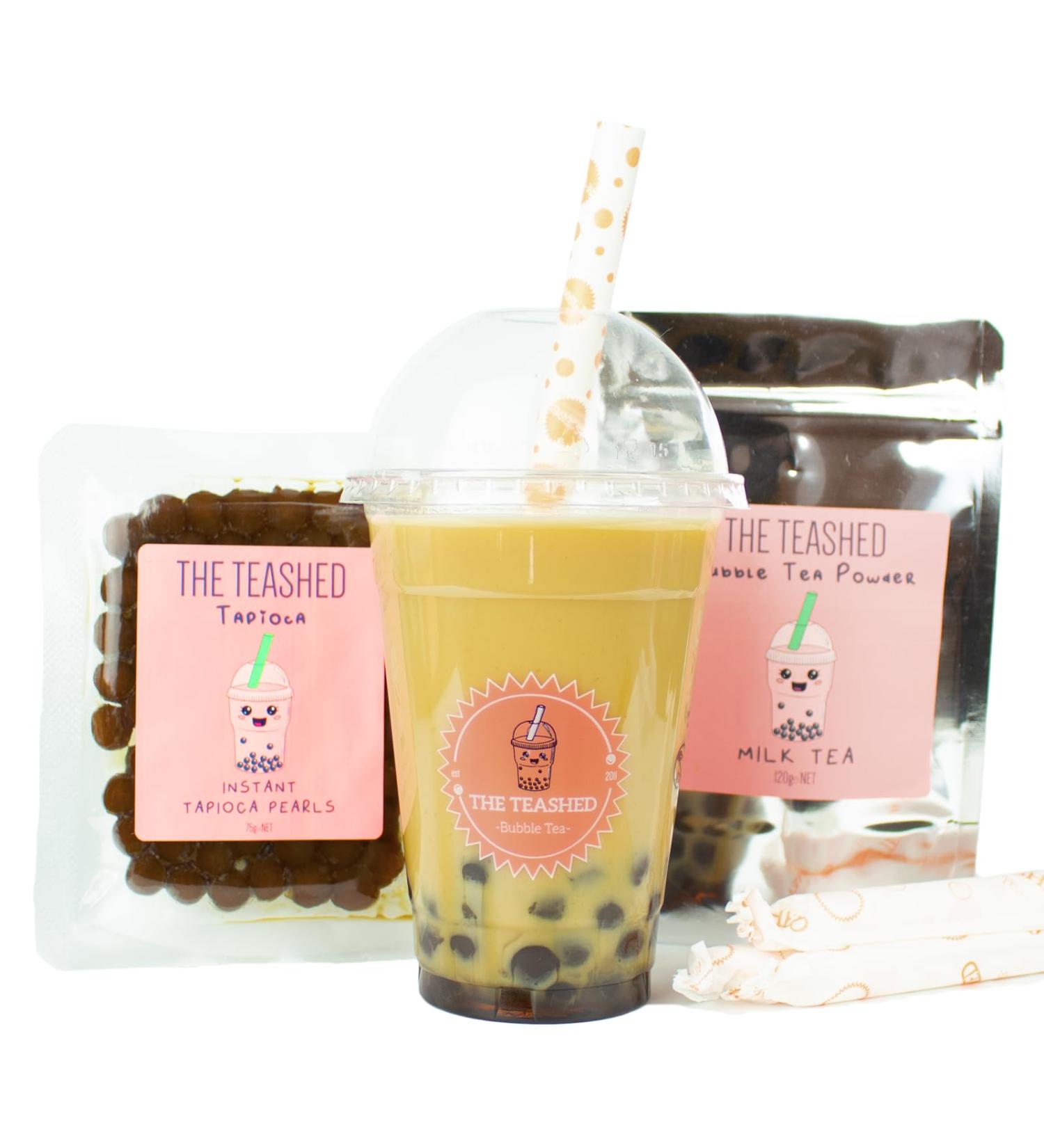Traditional Milk Tea Bubble Tea Kit with 3 Servings | Tapioca + Milk Powder Kit | The TeaShed - Buy Online on SooperMarket.com