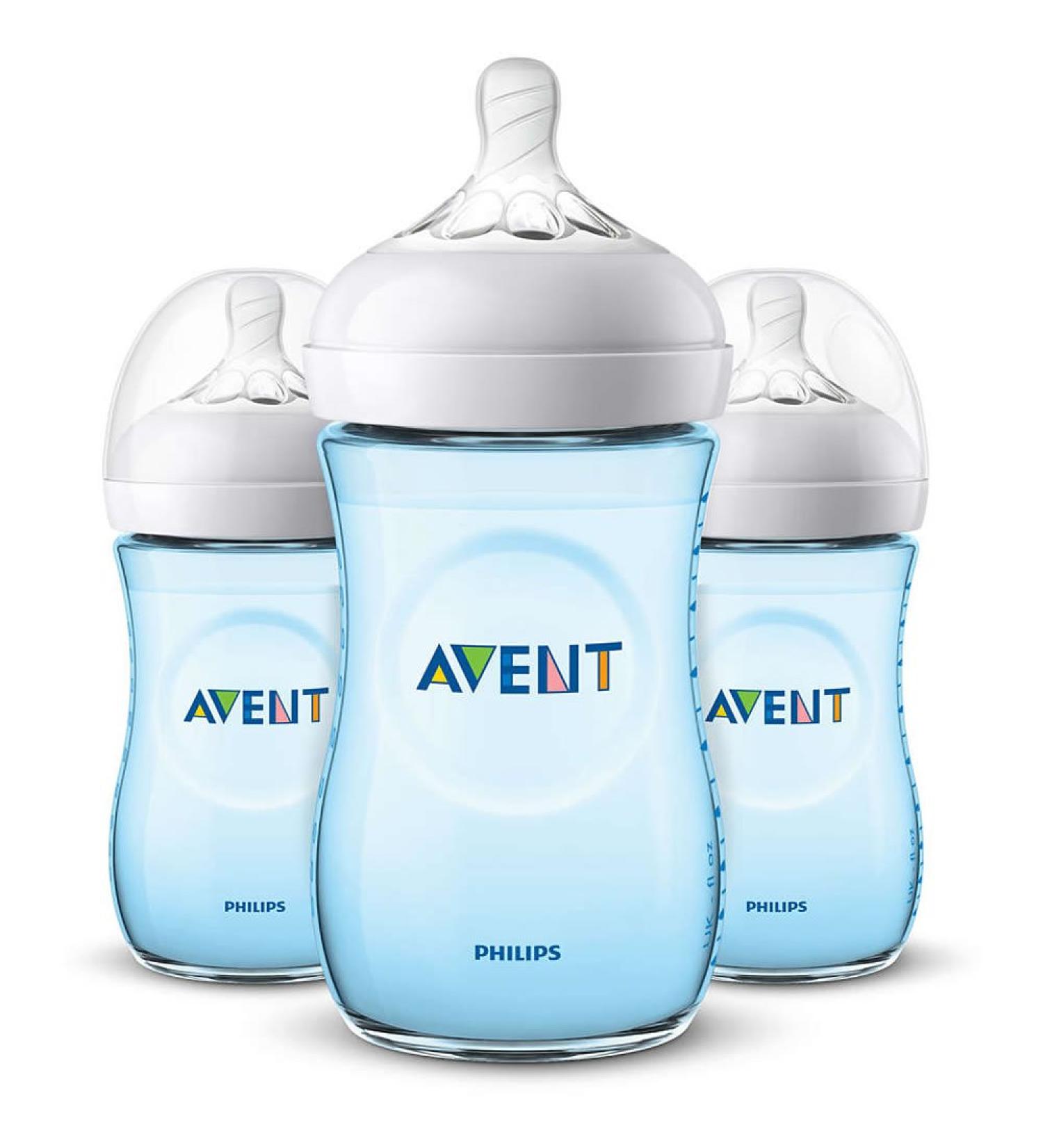 Philips Avent 9oz Natural Baby Bottles 3-Pack - Blue | Trusted Brand for Baby Feeding - Buy Online on SooperMarket.com
