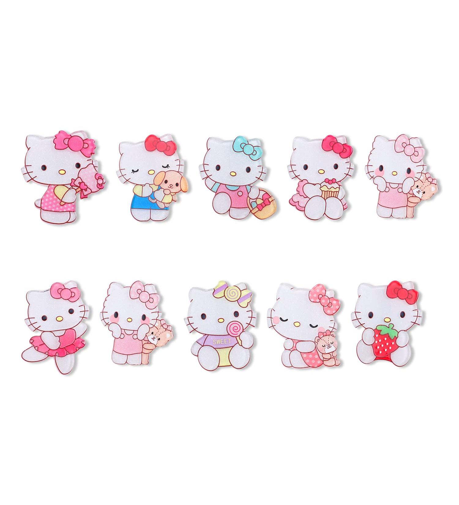 Japanese Character Hair Accessories Set - Kuromi Melody Hair Clips, Cinnamoroll Pompom Purin Hair Ties, Hello Kitty 10pcs - Perfect Gift for Girls - Buy Online on SooperMarket.com