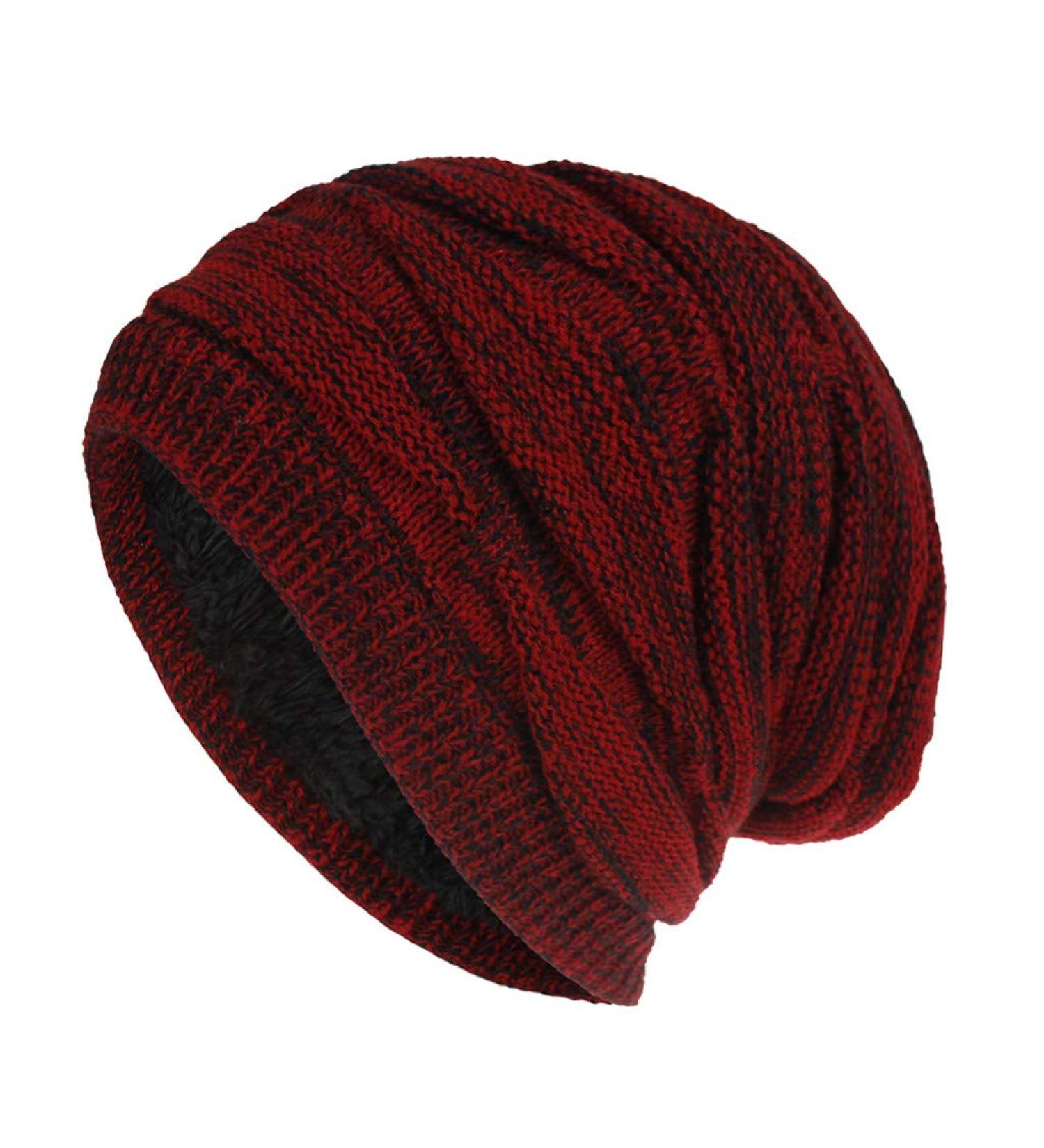 Rytejfes turban women soft bobble winter inner lining hat hood classic soft outdoor fleece headgear cap warm cashmere thermal thermal beanie hats cap one size red red