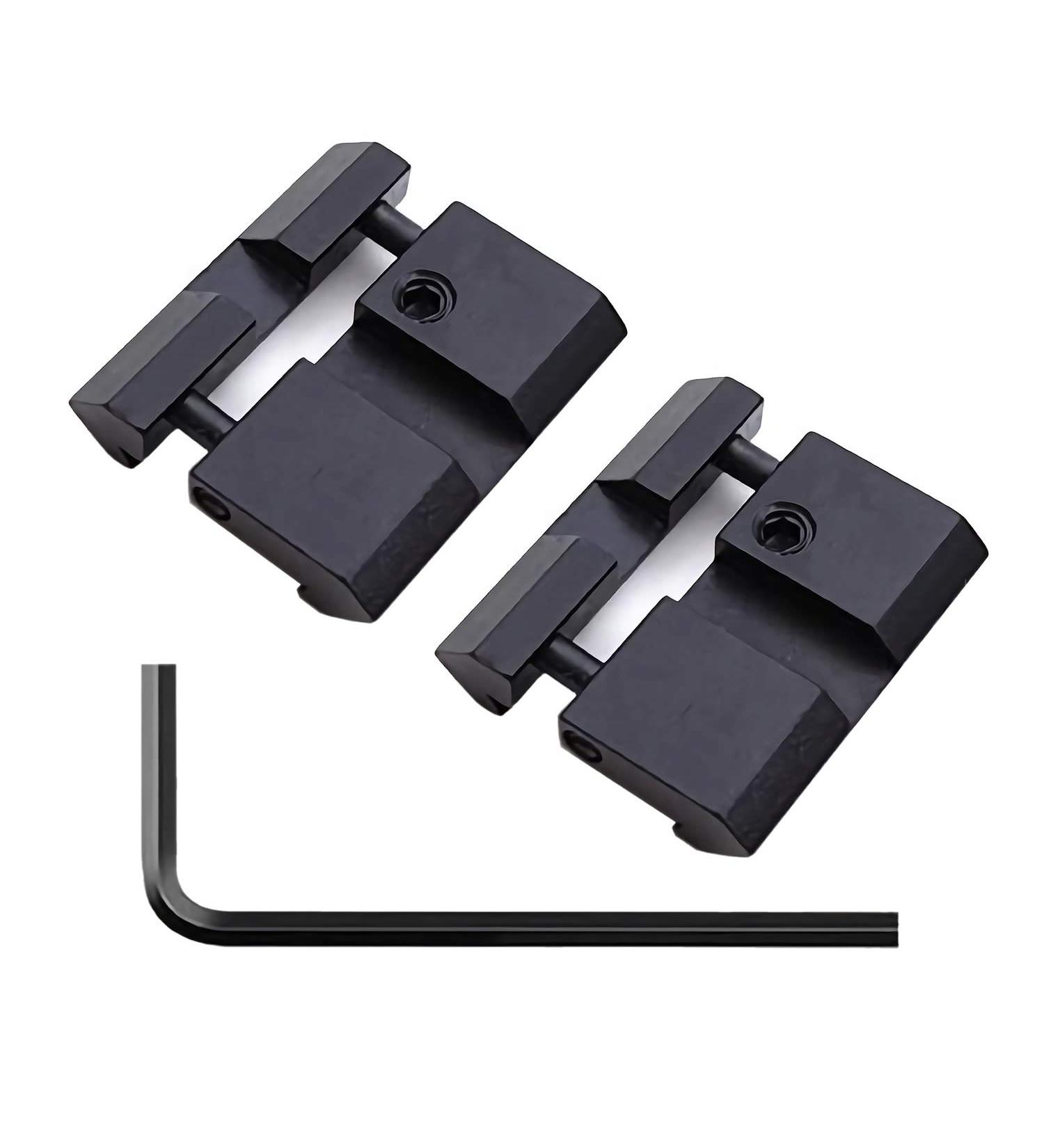 Higoo 2PCS 11mm Dovetail to 20mm Picatinny/Weaver Low Pro Snap-in Rail Adaptor - Easy Mounting Solution - Buy Online on SooperMarket.com