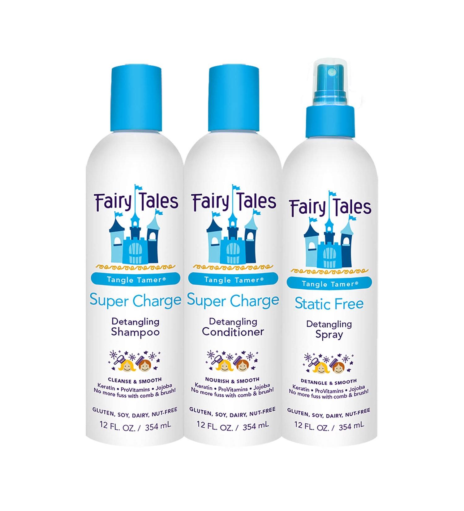 Fairy Tales Tangle Tamer Kids Shampoo & Conditioner + Detangling Spray - 3 Pack - Paraben & Sulfate Free - 12 Oz Each - Anti Frizz & Ultra Moisturizing - Buy Online on SooperMarket.com