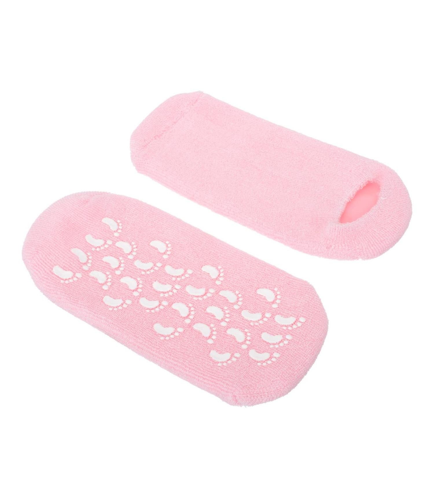 Lurrose Moisturizing Gel Heel Socks - Silicone Anti-Corn Foot Care Anti-Slip Barre & Ballet Dance Socks - Fitness & Gym Floor Use - Pink - Buy Online on SooperMarket.com