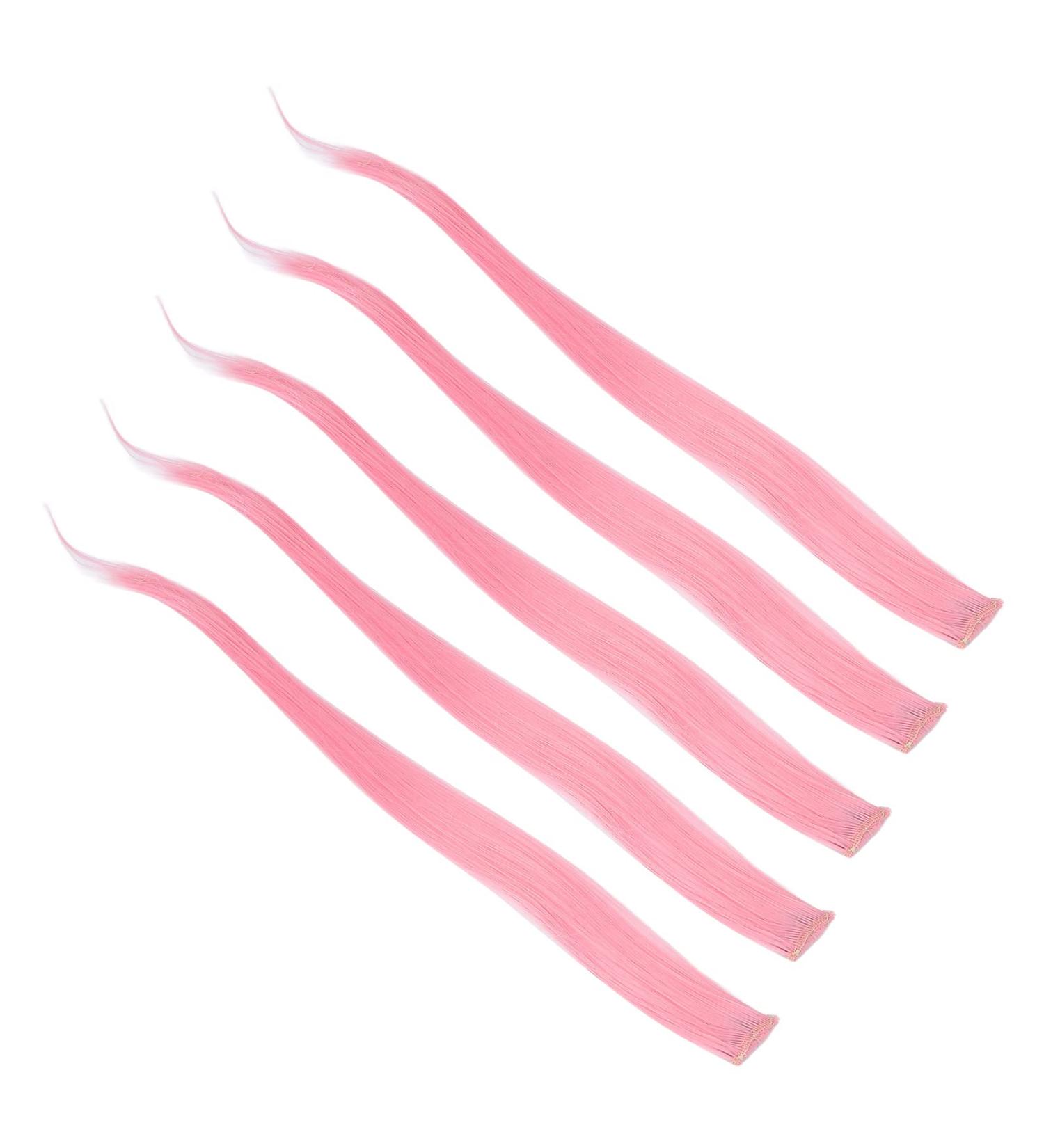 Colorful Lop Ears Wig Colorful Straight Hair Extensions Girls Daily Prom Hairpin (Light Pink) - Buy Online on SooperMarket.com
