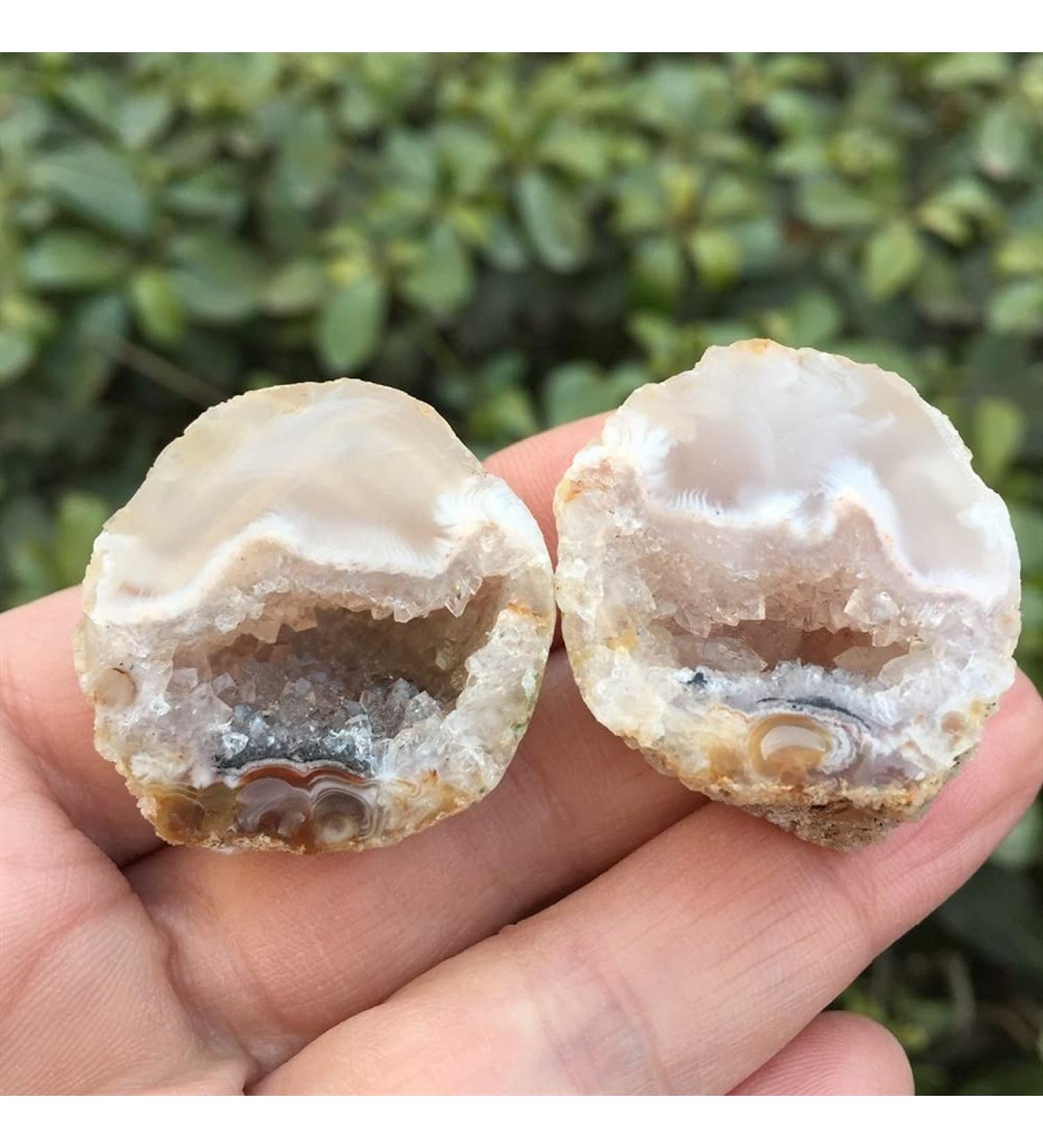 1pair Beautiful Natural Agate Geode Little Geode Cluster Rare Gem Home Decoration Collection for Gifts - Buy Online on SooperMarket.com