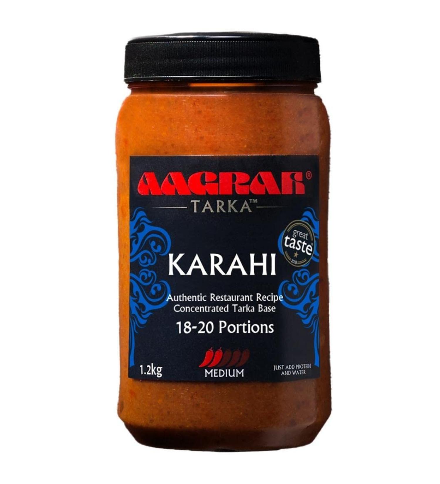 Aagrah Karahi Tarka Indian Curry Cooking Sauce - Medium Mild - 1.2kg Catering Tub - Buy Online on SooperMarket.com