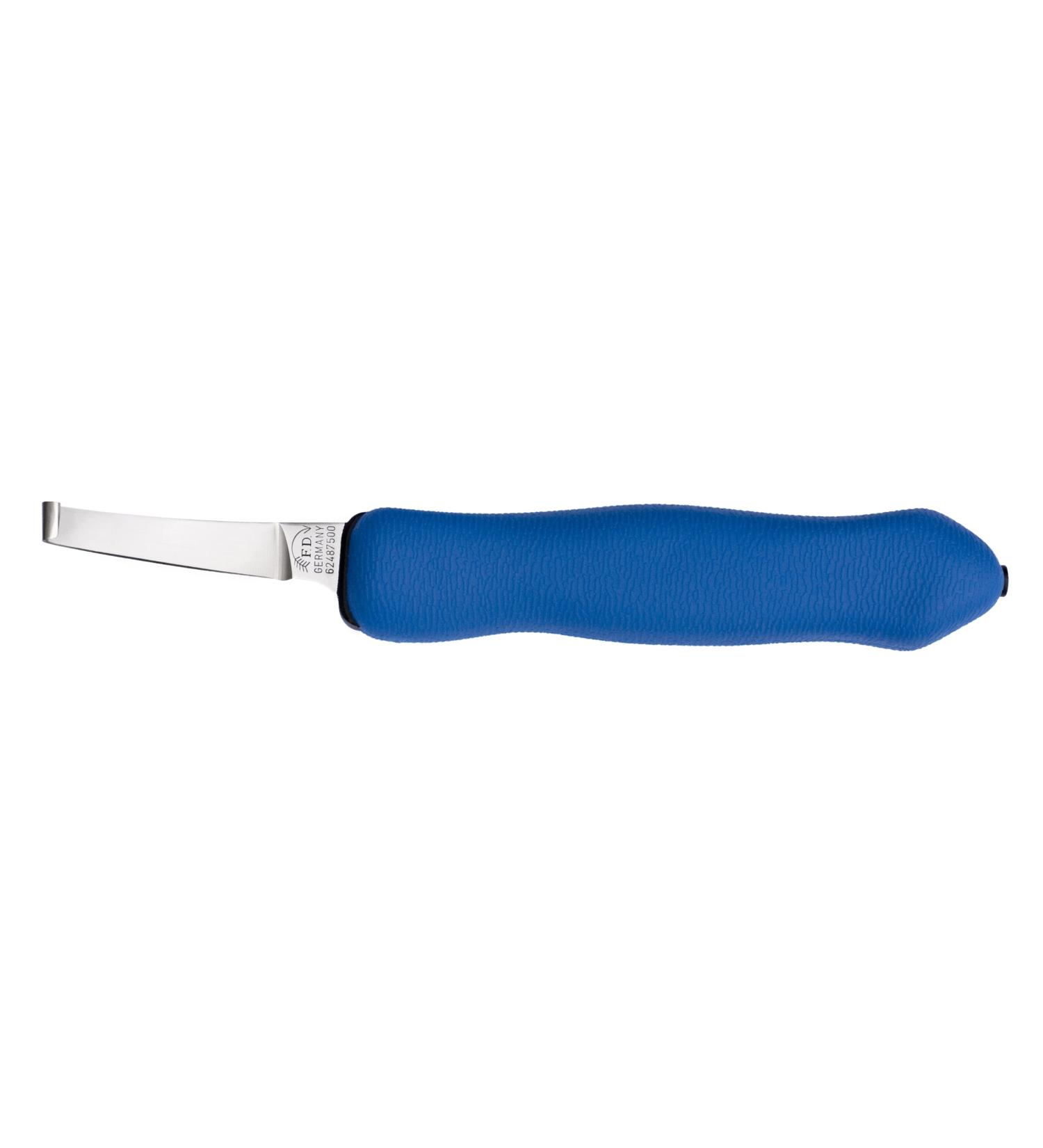 F.DICK claw knife hoof knife Expert-Grip 2K 2487 (left-hand short extra sharp scalpel connection 2K plastic handle blue) 62487600 blue blade on the right