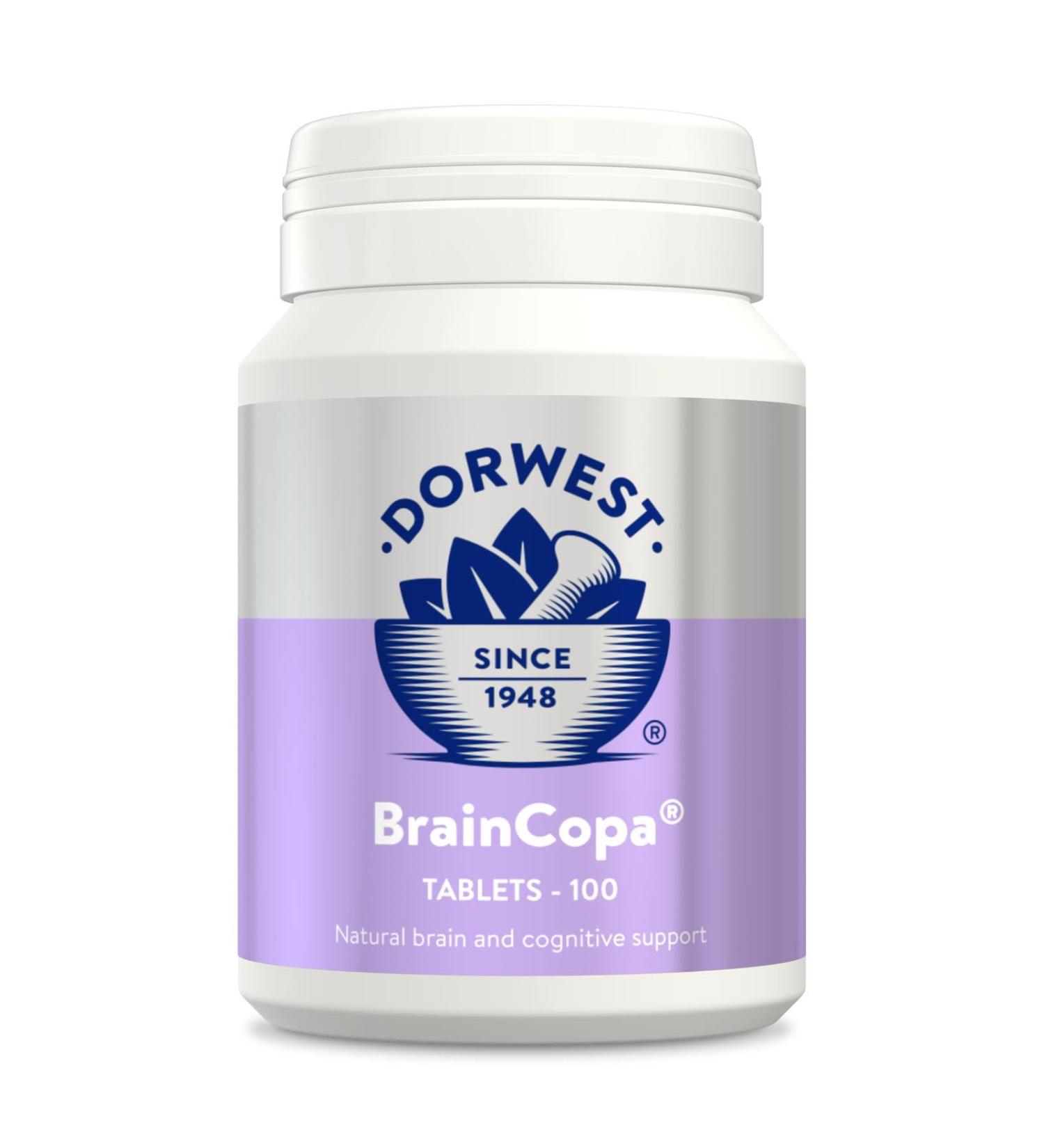 Dorwest Herbs BrainCopa Tablets for Dogs and Cats 100 Tablets - Promotes Brain Health and Mental Agility in Older Pets - Buy Online on SooperMarket.com