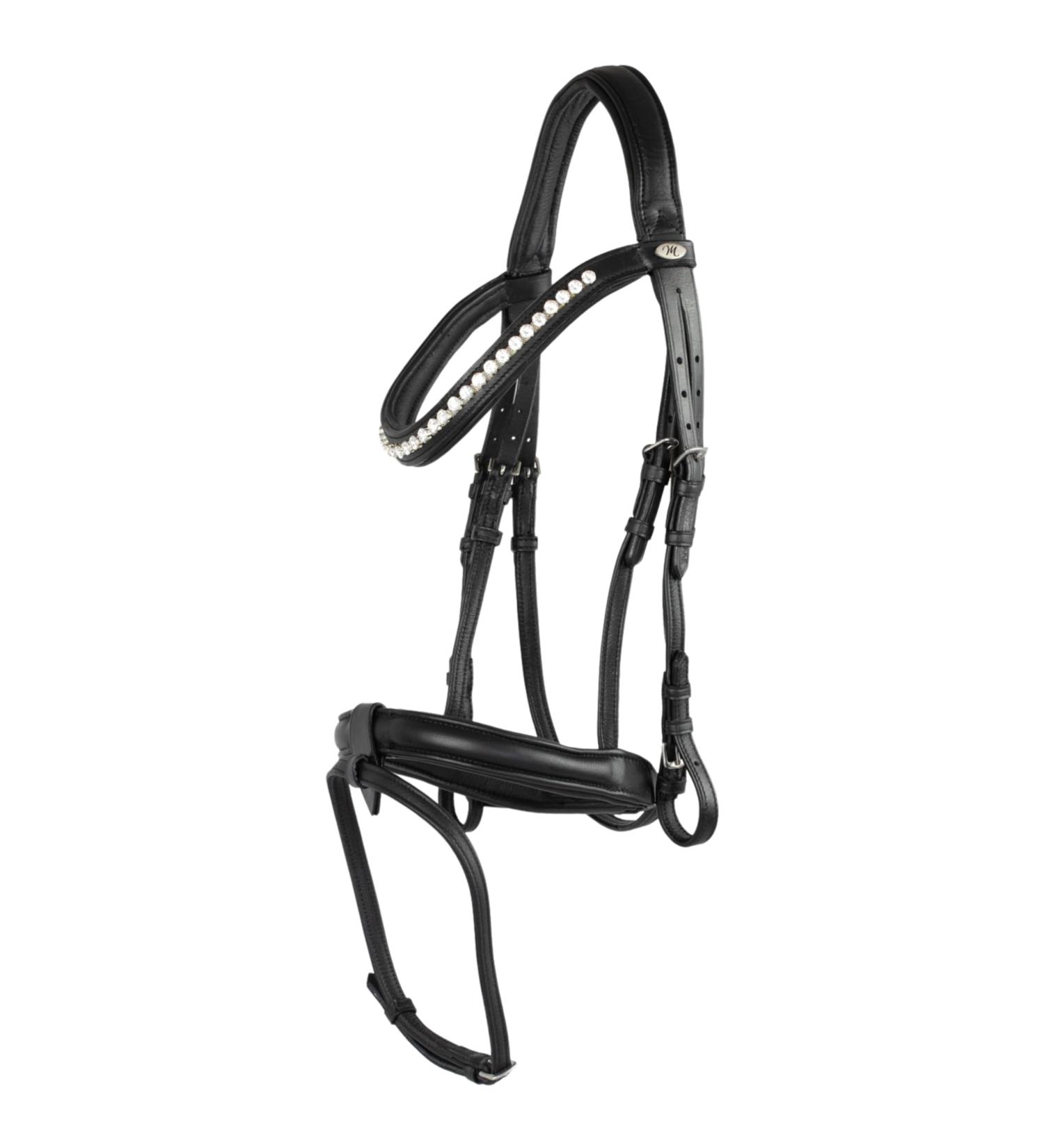 Marengos Soft Crystal Bridle for Horses & Ponies | Anatomically Shaped English Leather Bridle & Accessories in Black - Buy Online on SooperMarket.com