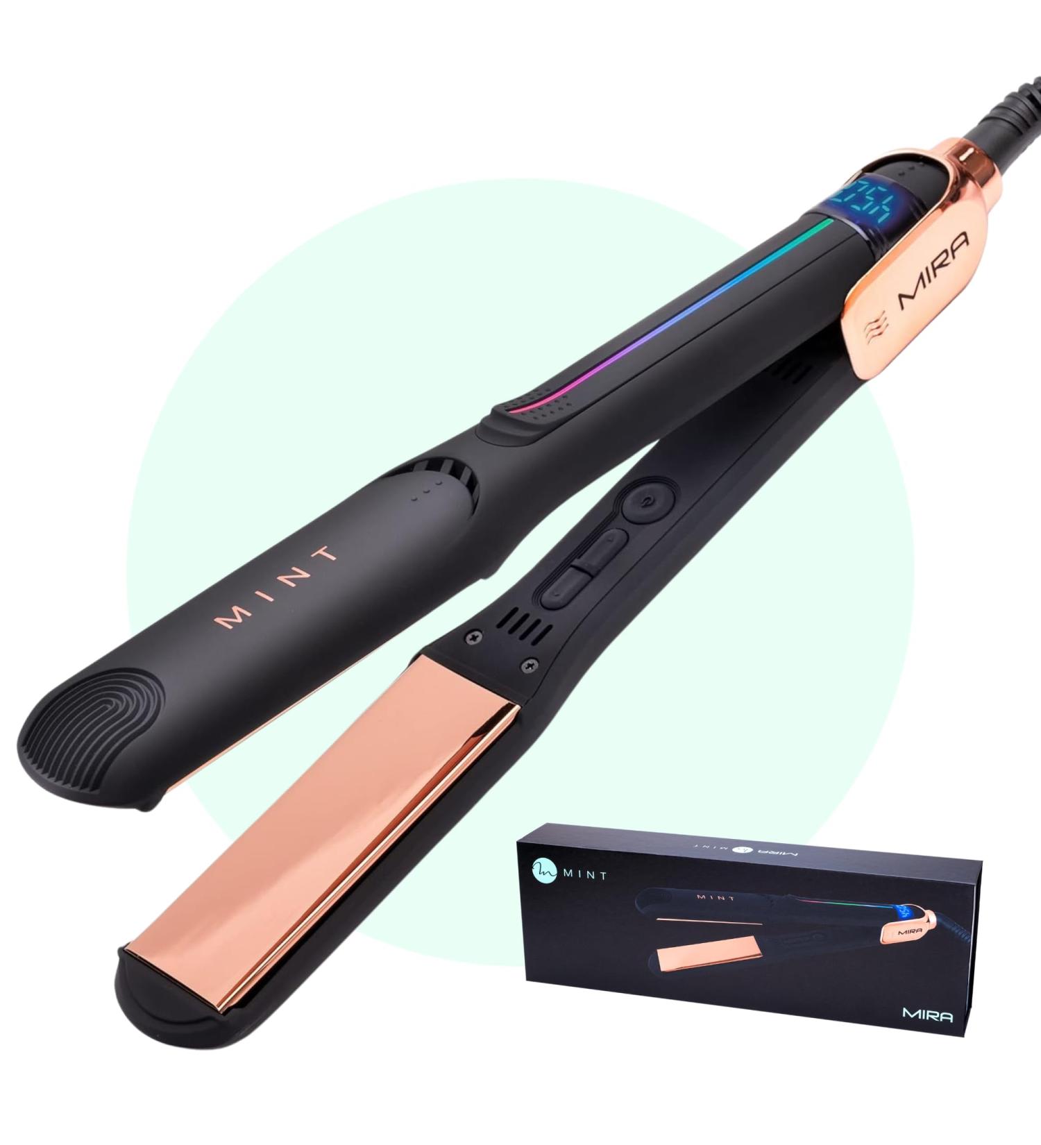 Professional Series MIRA Titanium Flat Iron | Best Hair Straightener & Curling Iron for Thick & Fine Hair | Single-Pass 1 1/4 Inch by MINT - International Shipping Available - Buy Online on SooperMarket.com