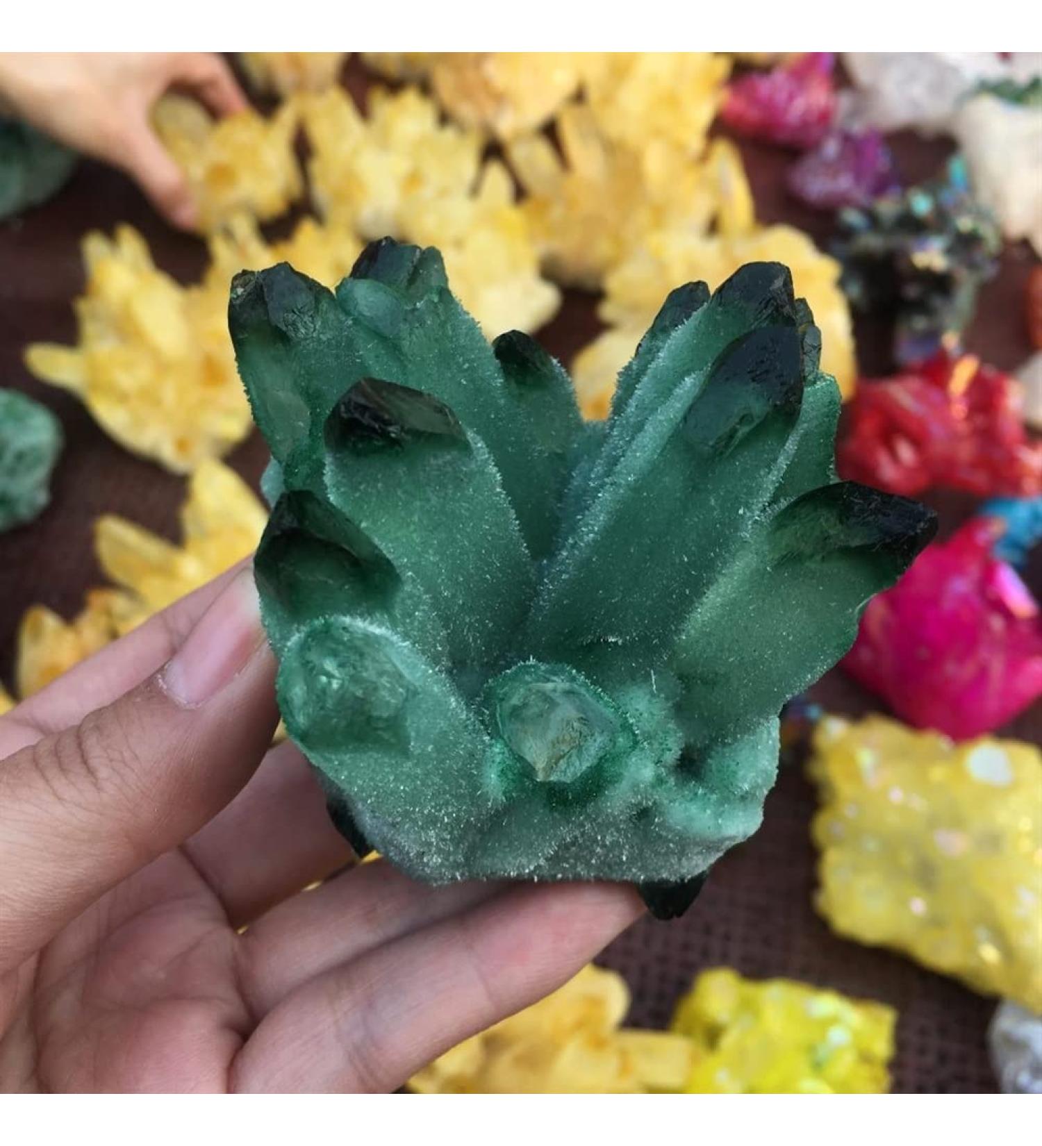Specimen Healed 260g Natural Crystal Green Ghost Crystal Cluster As a Gift kaixun - Buy Online on SooperMarket.com