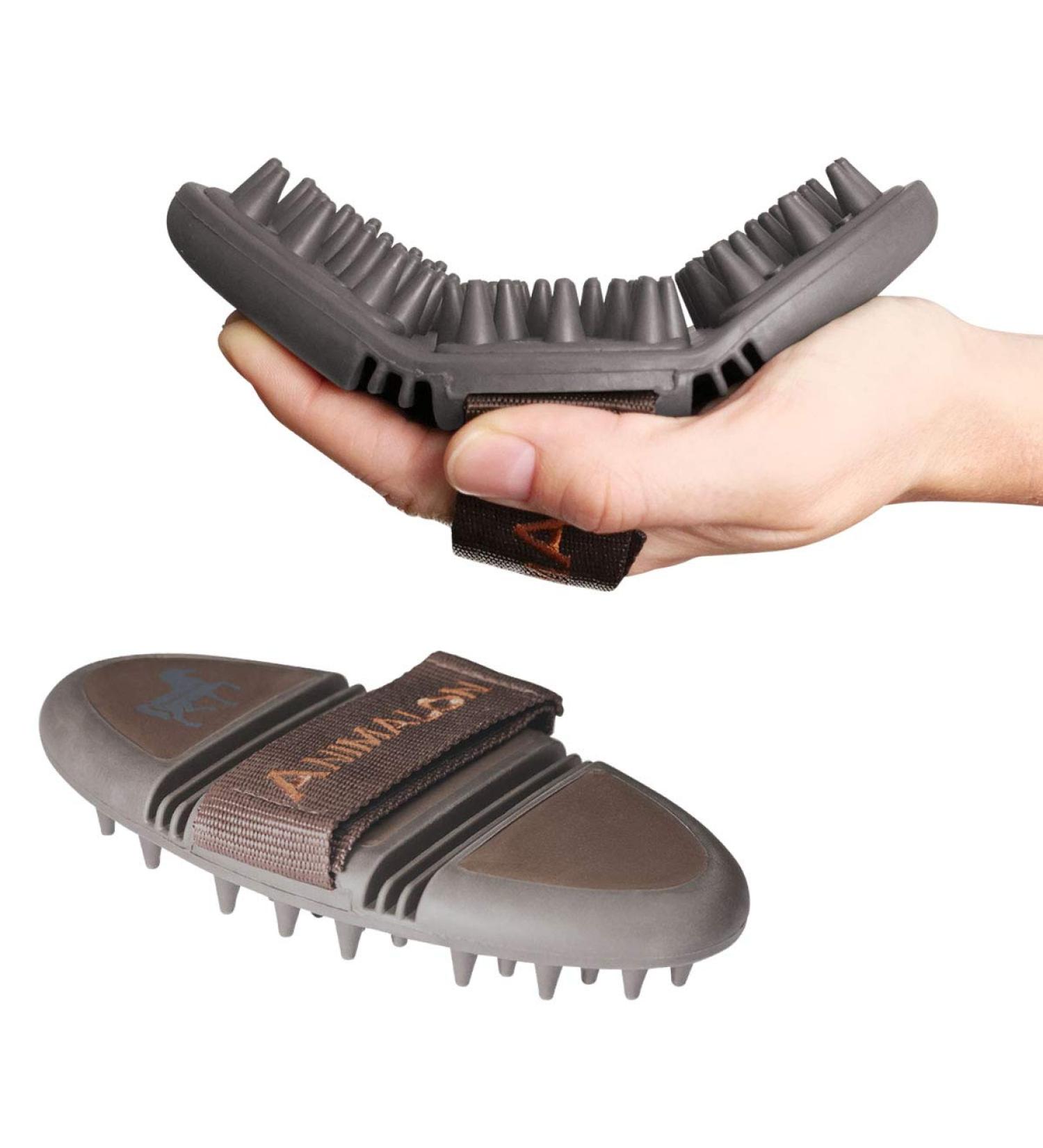 Animalon Careflex Massage Striegel | Ergonomic Massage Brush for Easy Fur Care | Flexible Design with Velcro Fastener - Buy Online on SooperMarket.com