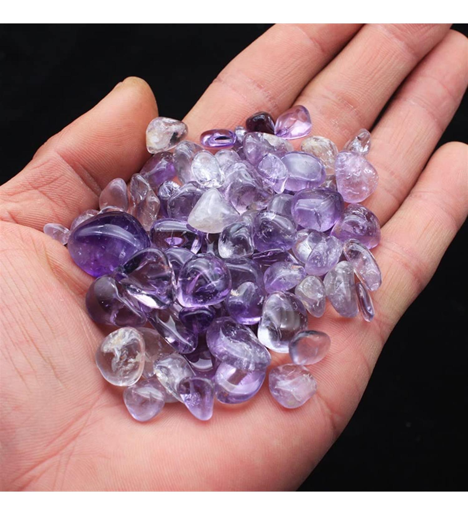 Natural Crystals and Stones 100g Stone Natural Amethyst Gravel Rock Crystal Quartz Polished Stone Specimen Degaussing Stone for Decoration Gift - Buy Online on SooperMarket.com