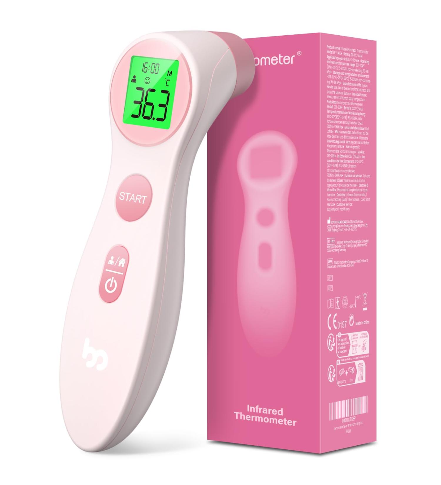 Non-Contact Infrared Baby Thermometer - Digital Body Temperature Reader for Kids (Pink) - Buy Online on SooperMarket.com