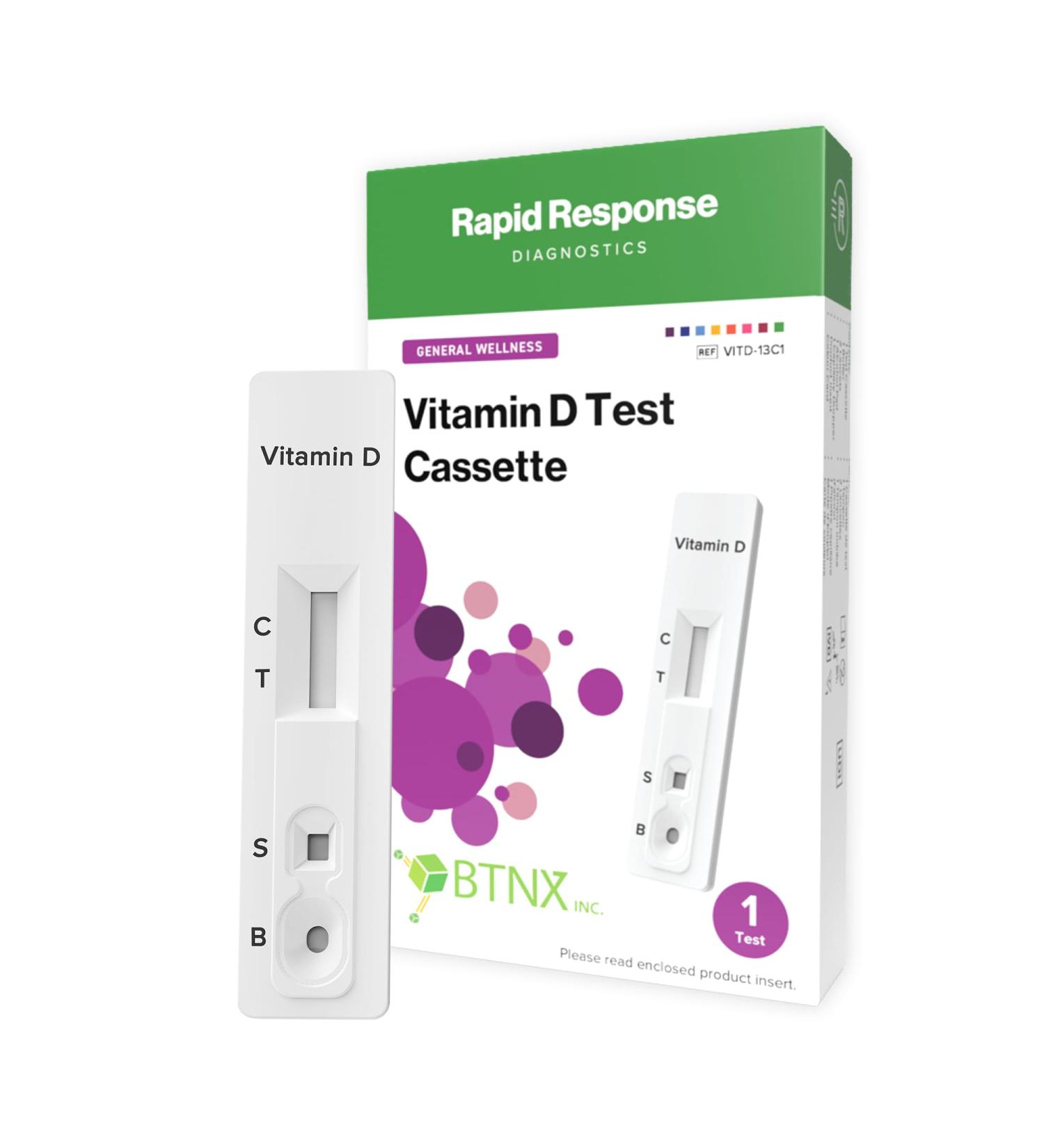 BTNX Rapid Response Vitamin D Test Cassette (Fingerstick Whole Blood) At-Home Self-test for Vitamin D Deficiency Accurately Check Vitamin D Levels Fast Results in 10 Minutes - Buy Online on SooperMarket.com