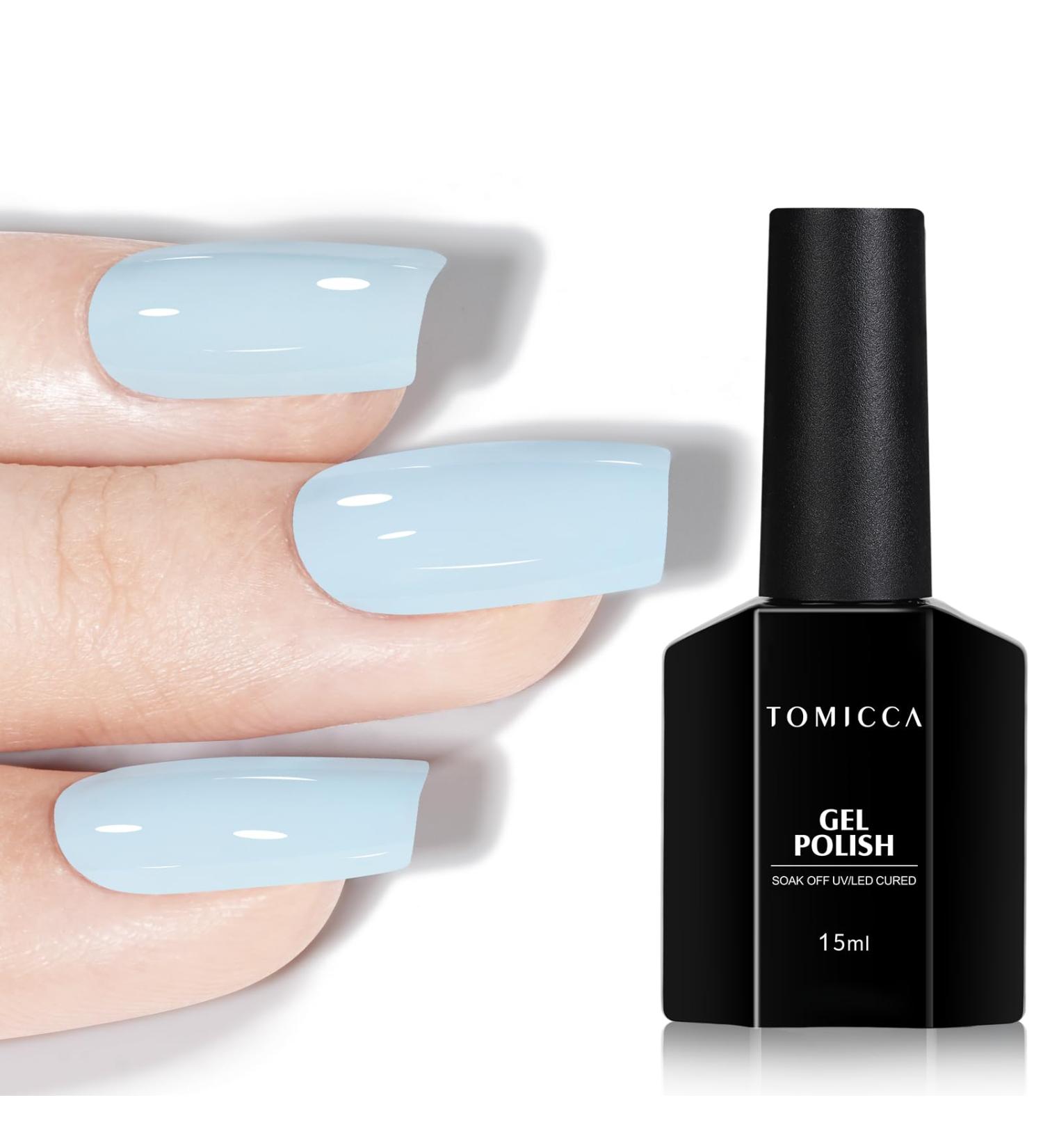 TOMICCA Baby Blue Gel Nail Polish - Long Lasting Sky Blue UV/LED Soak-Off Gel, Perfect for Manicure Salon or DIY at Home - Buy Online on SooperMarket.com
