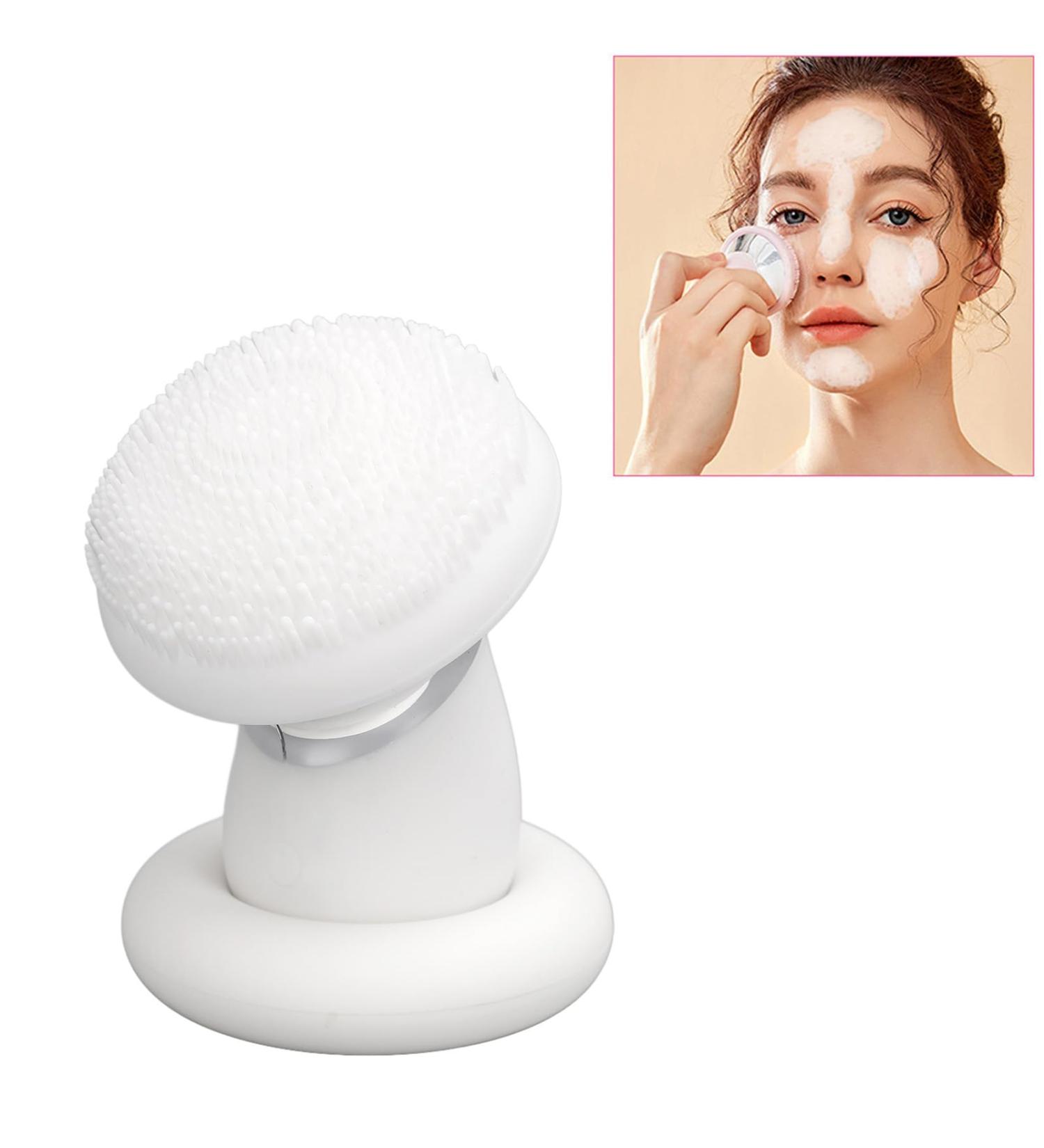 Electric Face Scrubber Silicone Facial Cleansing Brush Rechargeable Massaging 4 Modes IPX7 Waterproof Electric Facial Cleanser Brush - Buy Online on SooperMarket.com
