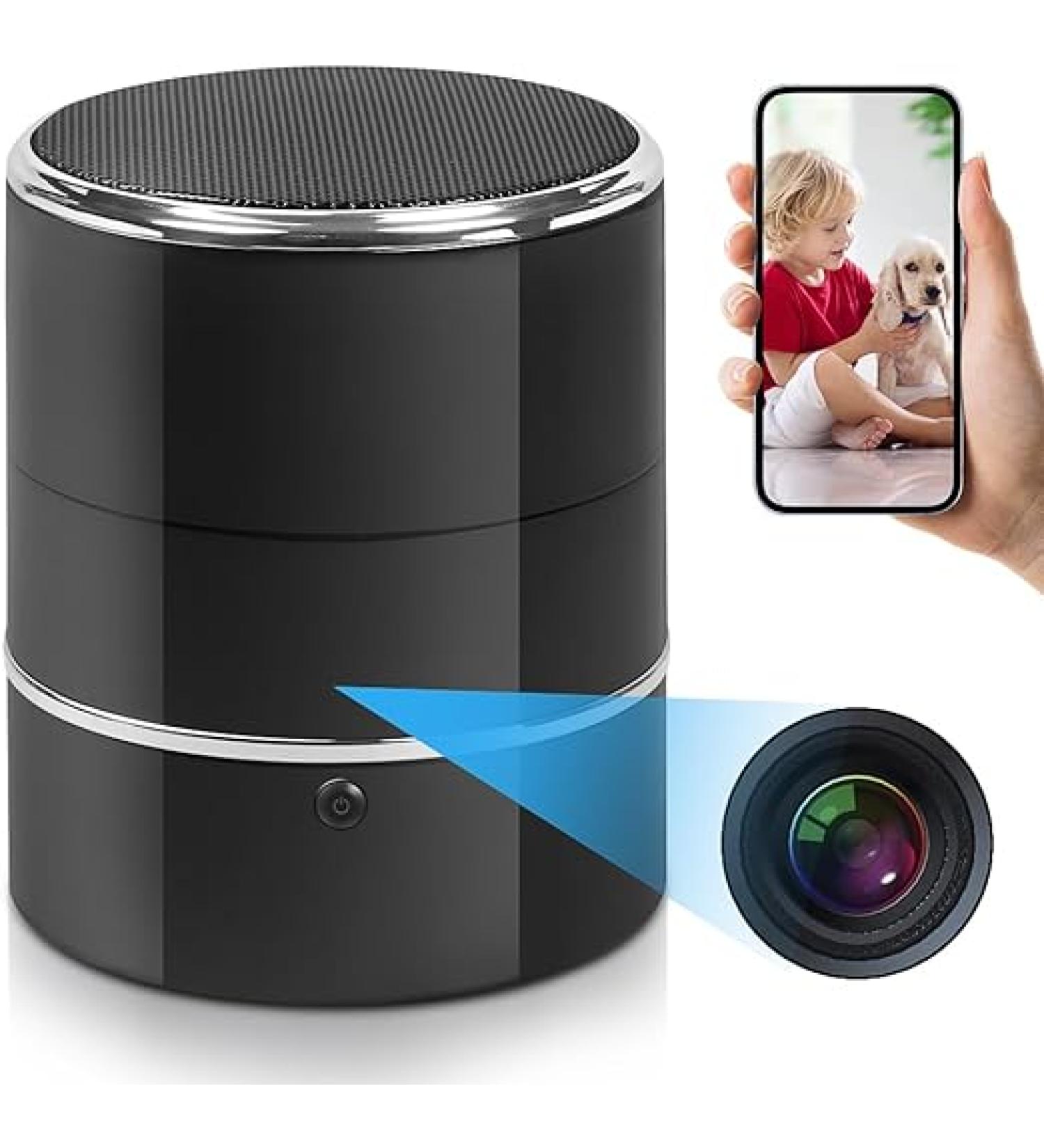 SOPKVL Spy Camera Hidden Camera Bluetooth Speaker with WiFi Live Viewing 240Â° Ultra Wide Angle and Motion Detection HD 1080P Nanny Cam Hidden Camera Camaras Espias Ocultas for Home Security - Buy Online on SooperMarket.com