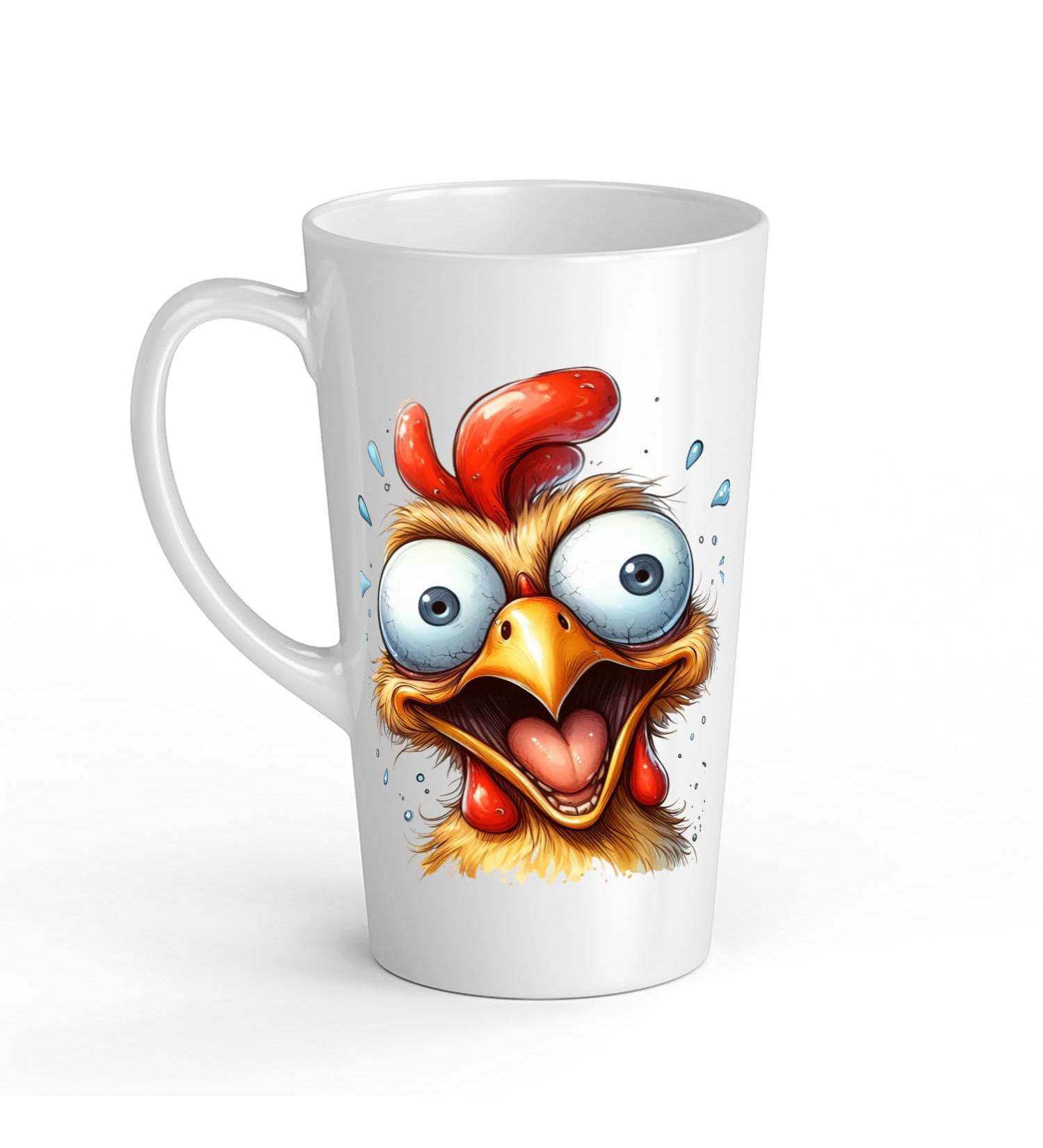 White Ceramic Kids Chicken Mug - Large 483 ml Perfect for Hot Chocolate or Milk Fun and Easy to Use