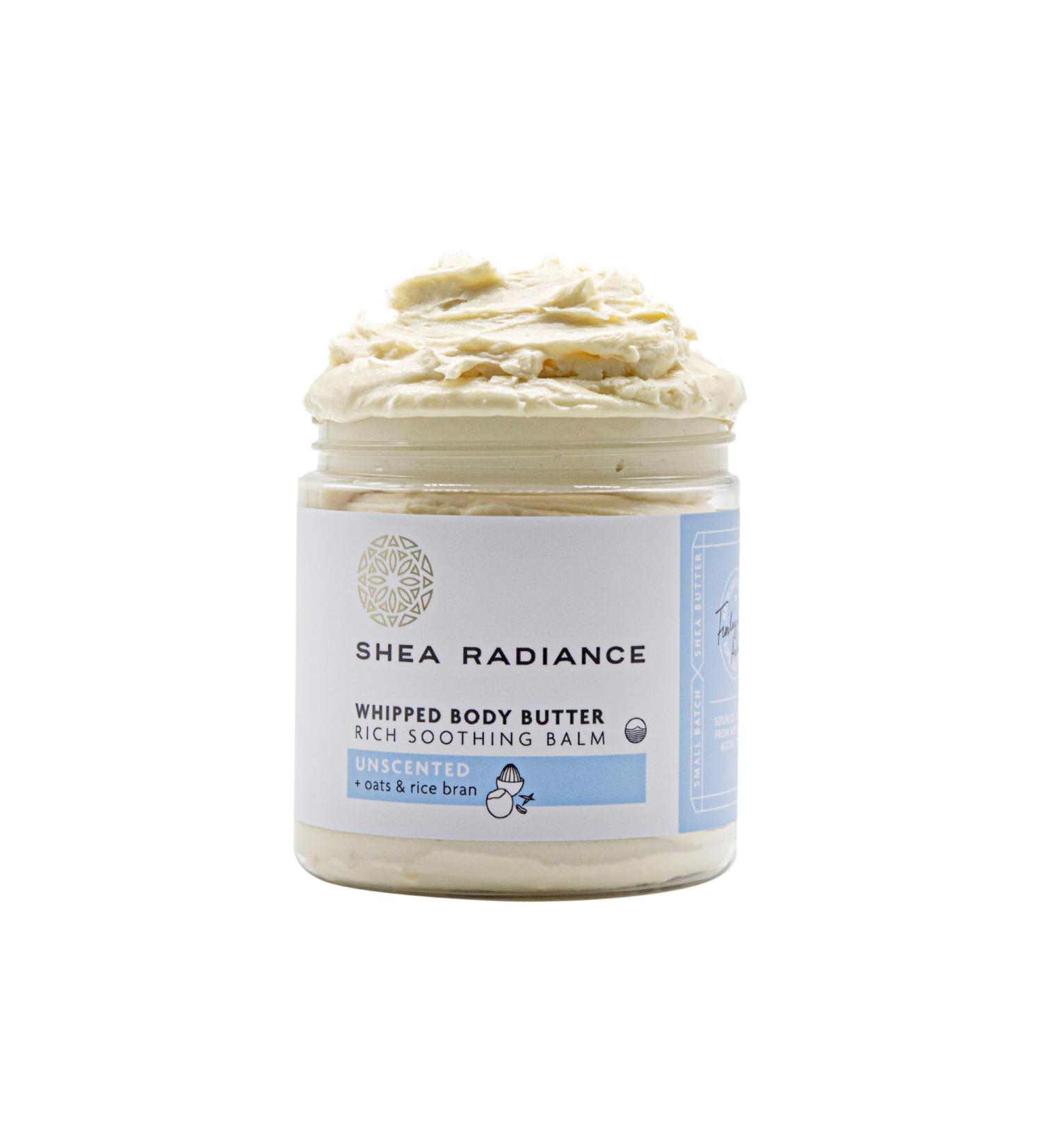 Shea Radiance P.U.R.E. Whipped Shea Butter - Unscented Body Butter with Colloidal Oatmeal & Rice Bran Oil | 5 oz - Moisturizing & Skin Soothing - Buy Online on SooperMarket.com
