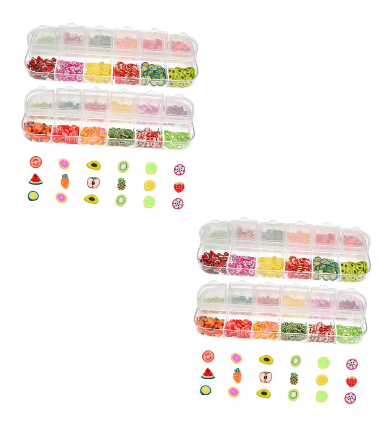 Healeved 4 Boxes 12 Polymer Clay Sequins Manicures Accessories Flower Stickers for Nails Nail Slices Fruit Lemon Stickers Fruit Slice Nails Nail Art Supplies 3d Crystal Mud Soft Pottery - Buy Online on SooperMarket.com