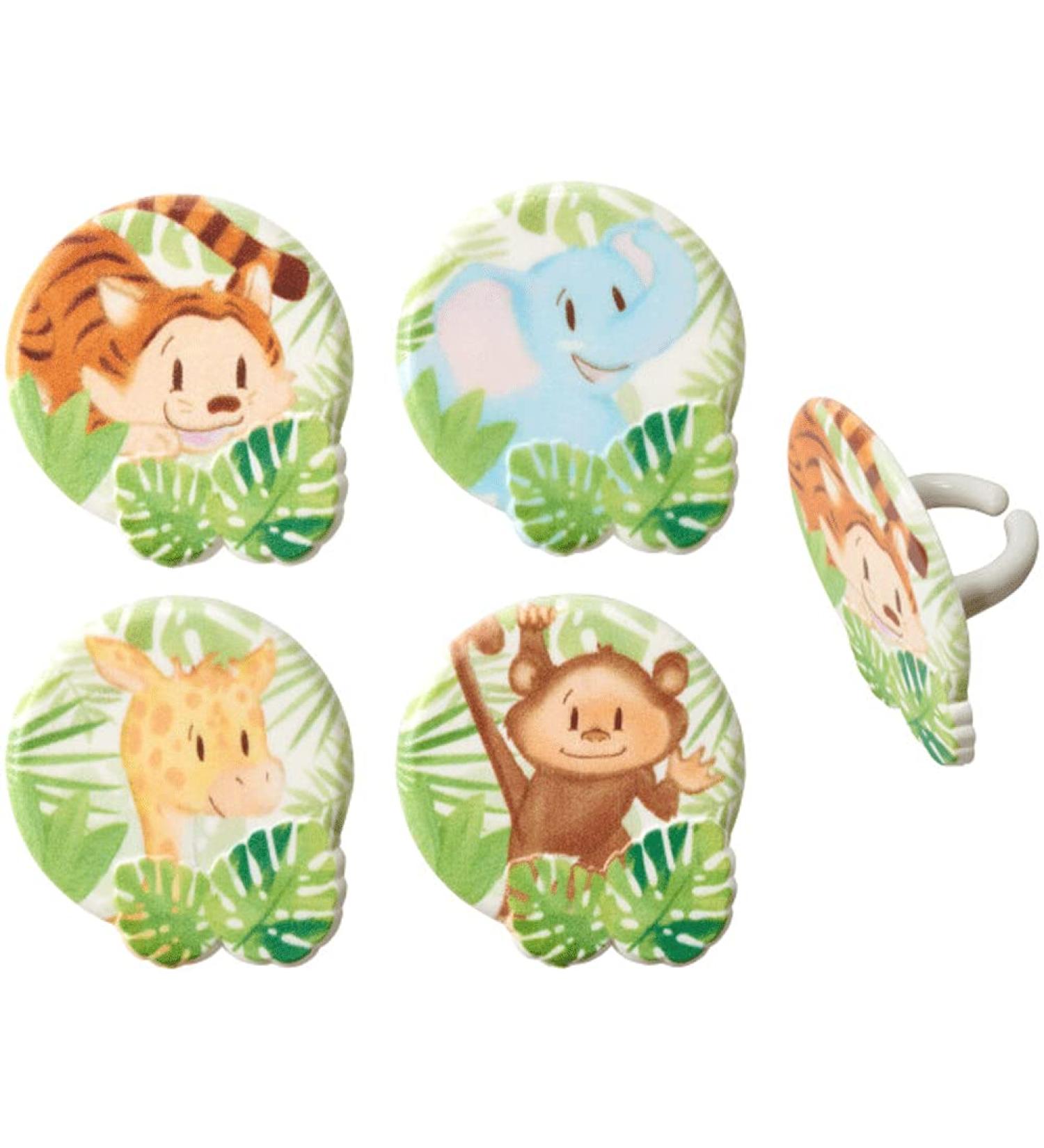 Baby Zoo Animals Cupcake Rings Cake Decorations - 24 ct - Buy Online on SooperMarket.com