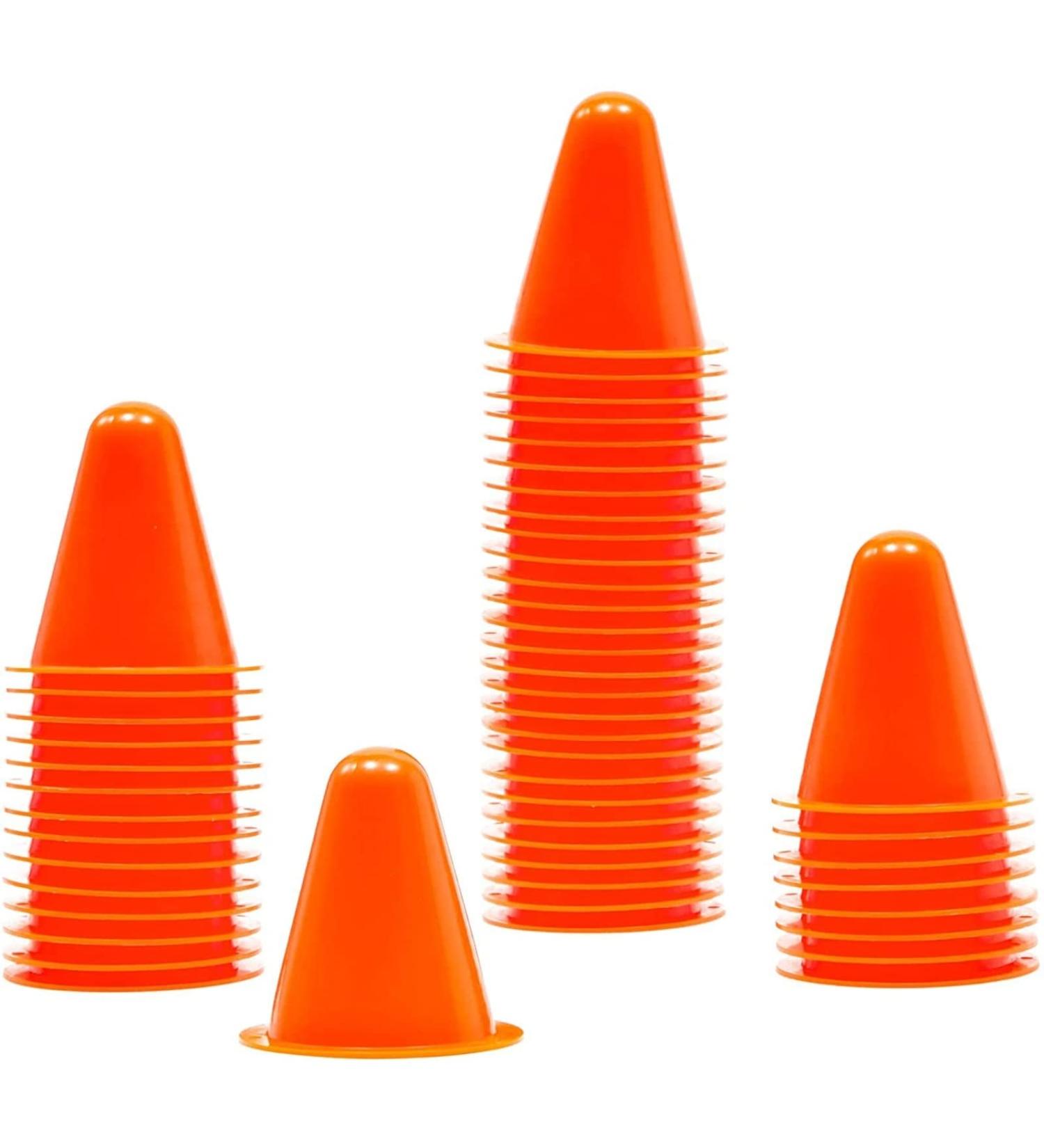 Juvale 50 Pack Mini Orange Cones for Classroom & Sports Training - 3 inch Traffic Cones for Soccer, Basketball, Football - Indoor & Outdoor Agility Equipment - Buy Online on SooperMarket.com