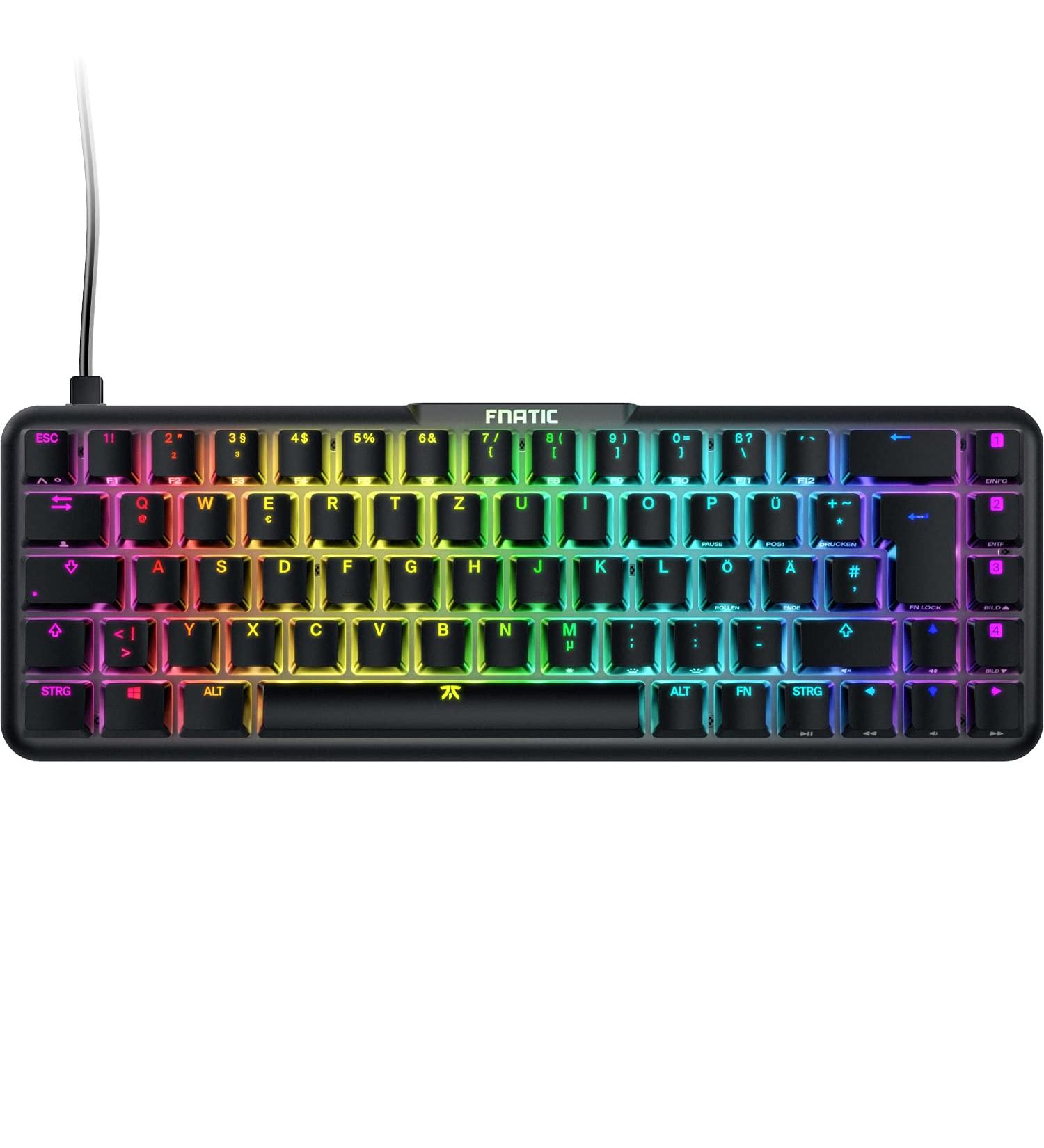 Fnatic Gear Streak65 | Compact Mechanical Gaming Keyboard | LED RGB Backlight | Speed Silver Switch | 65% Layout | DE QWERTZ - Buy Online on SooperMarket.com