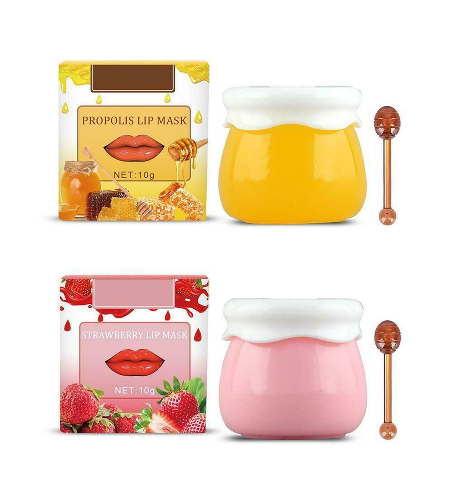 Buy Honey Pot Lip Balm & Mask | Propolis Moisturizing Lip Care - Day & Night Repair Anti-Cracking Honey & Strawberry - 10G - Buy Online on SooperMarket.com