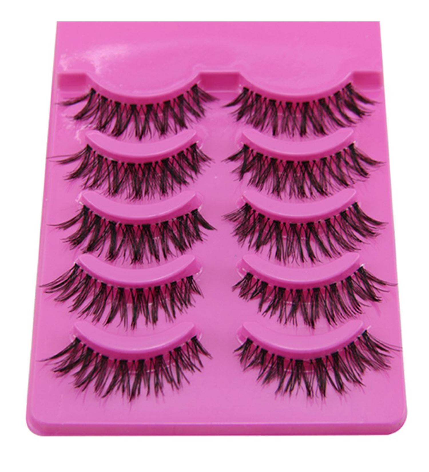 Bluelans 5 Pairs Messy Cross Fake Eyelashes High-Quality False Eyelash Extensions for Stunning Makeup | International Shipping Available - Buy Online on SooperMarket.com