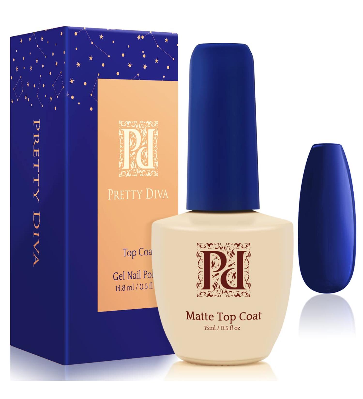 PrettyDiva Matte Top Coat - Long Lasting No Wipe Matte Gel Polish 0.5 oz - Buy Online on SooperMarket.com