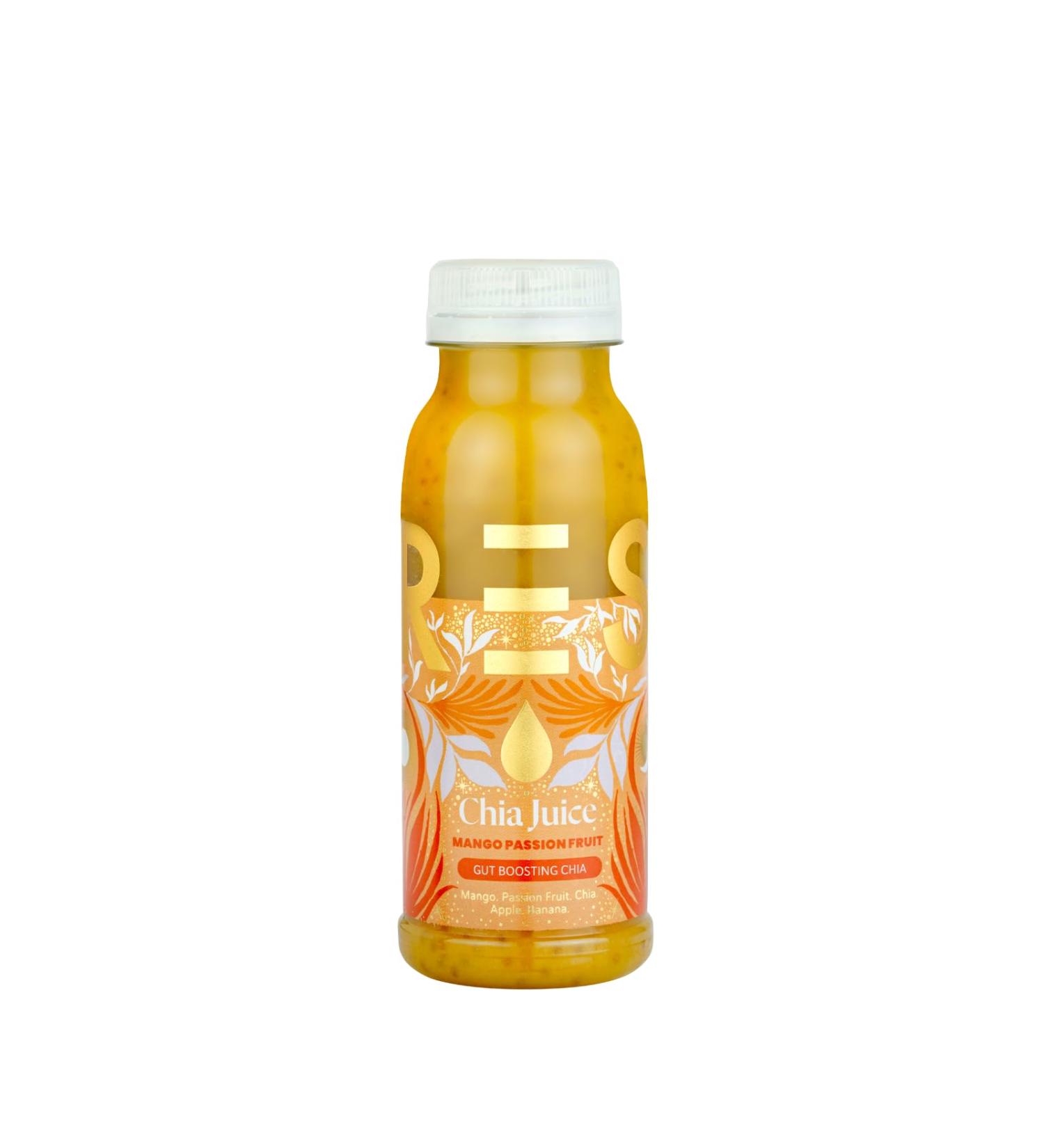 PRESS Healthfoods Mango Passion Fruit Chia Juice 250ml - Raw Cold Pressed Juice with Chia Seeds and Banana - Buy Online on SooperMarket.com