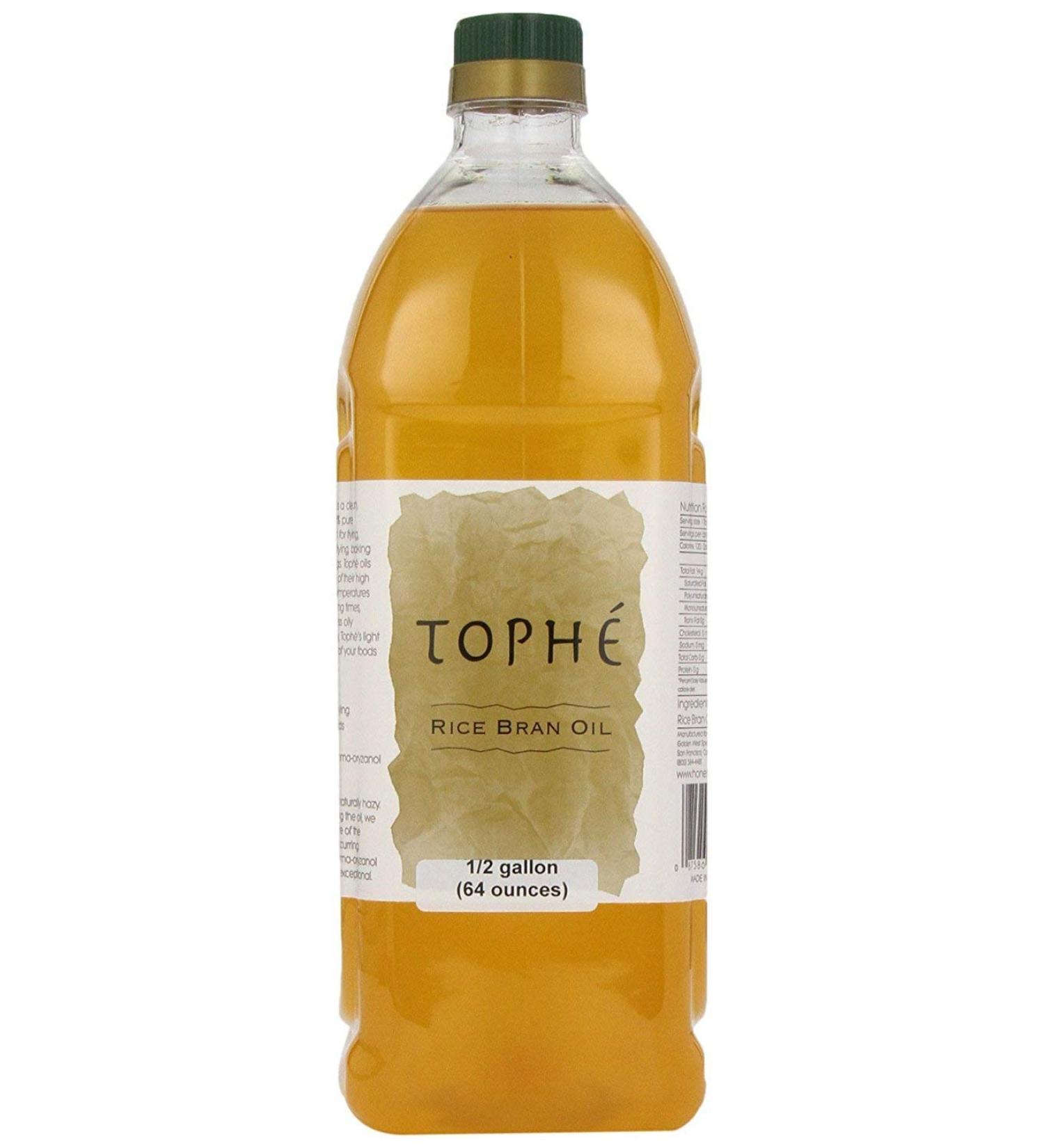 Tophe 1/2 Gallon Rice Bran Oil | Non-GMO & All Natural | Vitamin E & Gamma-Oryzanol | Heart Healthy Option - Buy Online on SooperMarket.com