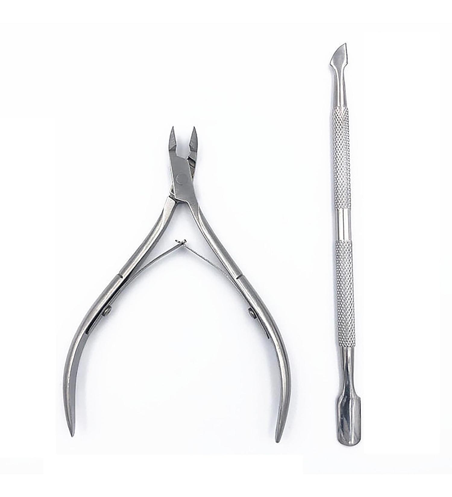 Airfish Stainless Steel Cuticle Pushers Cuticle Nippers Set Professional Cuticle Trimmer Perfect Nail Care Tool(Silver) - Buy Online on SooperMarket.com