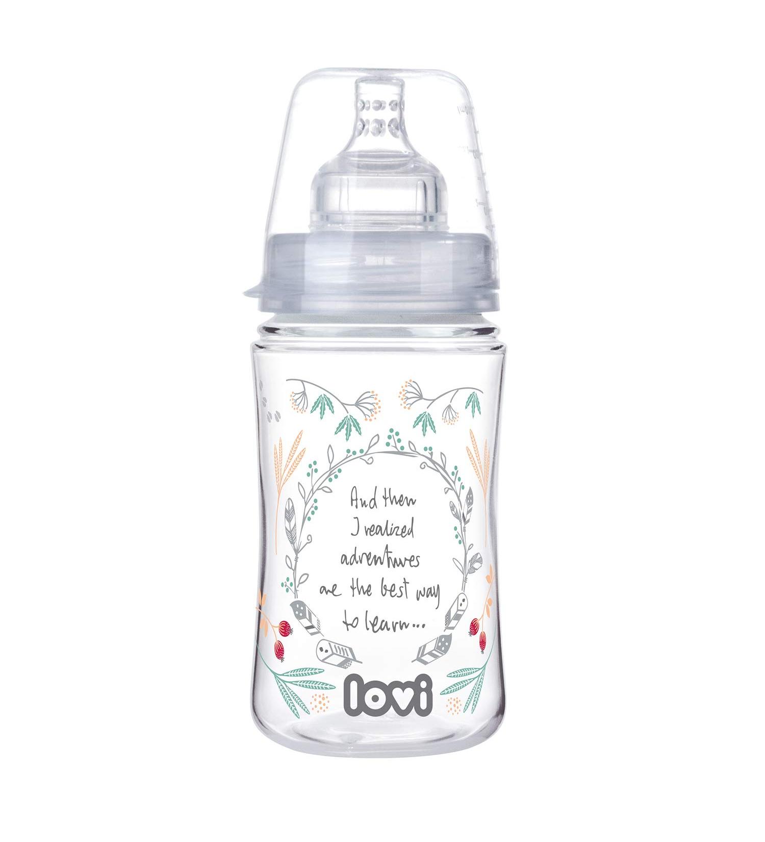 LOVI Anti-Colic Baby Feeding Bottle | Dynamic Teat | 3m+ | 240 ml | Super Air Vent System | Medically Tested | Indian Summer Trend - Buy Online on SooperMarket.com