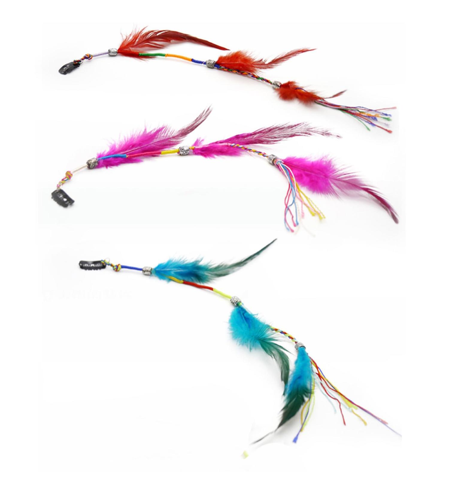 Bohemia Tassels Feather Hair Clip Colorful Feather Hair Barrettes Hair Decorations BohoPendant Hair Pin Women Headpiece Hair Braid Women Fashion Accessories Festival Hair Accessory Random color mixing - Buy Online on SooperMarket.com